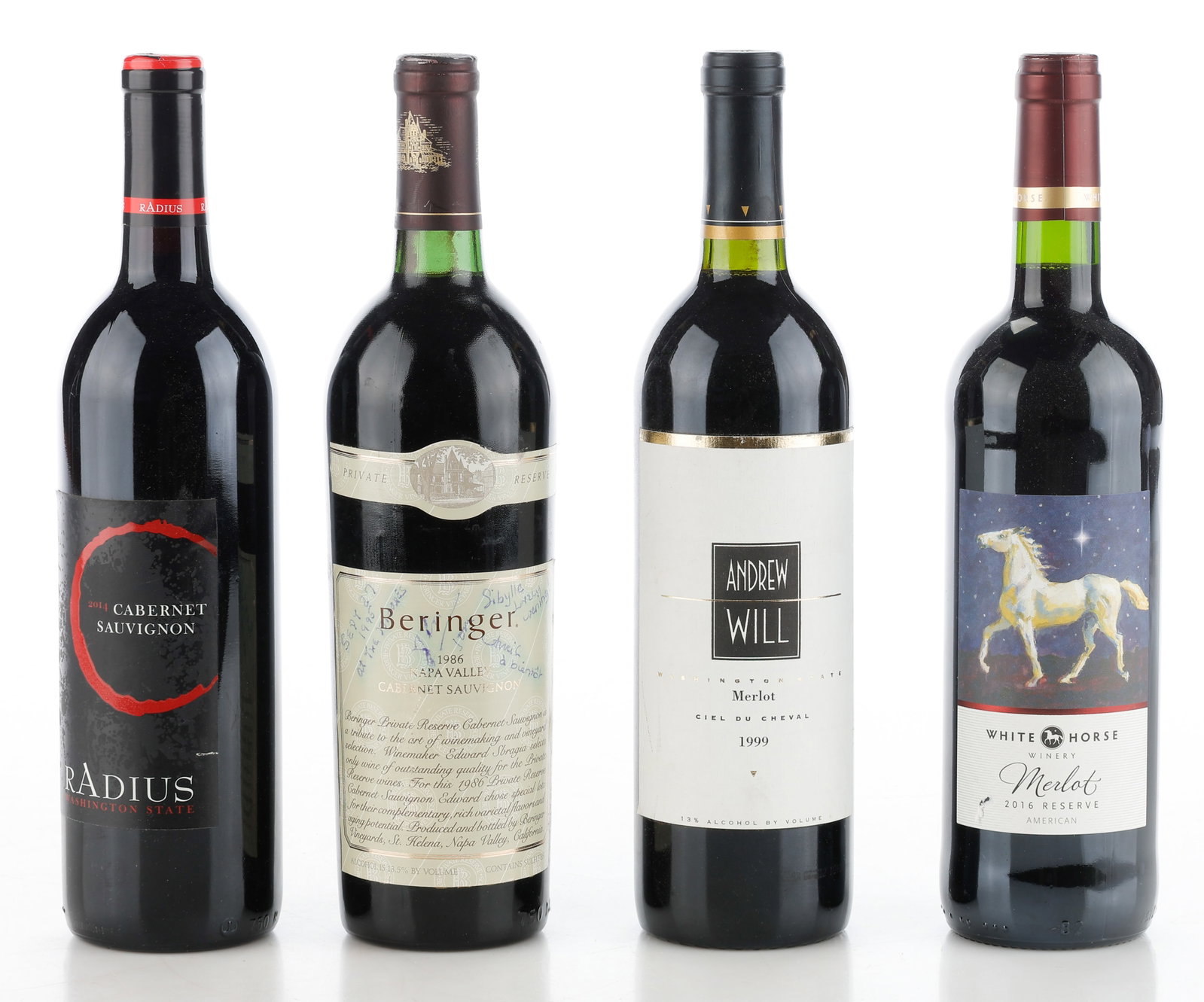 Group of 2 Bottles of Merlot along with 2 Bottles of Cabernet Sauvignon (1 of 2)