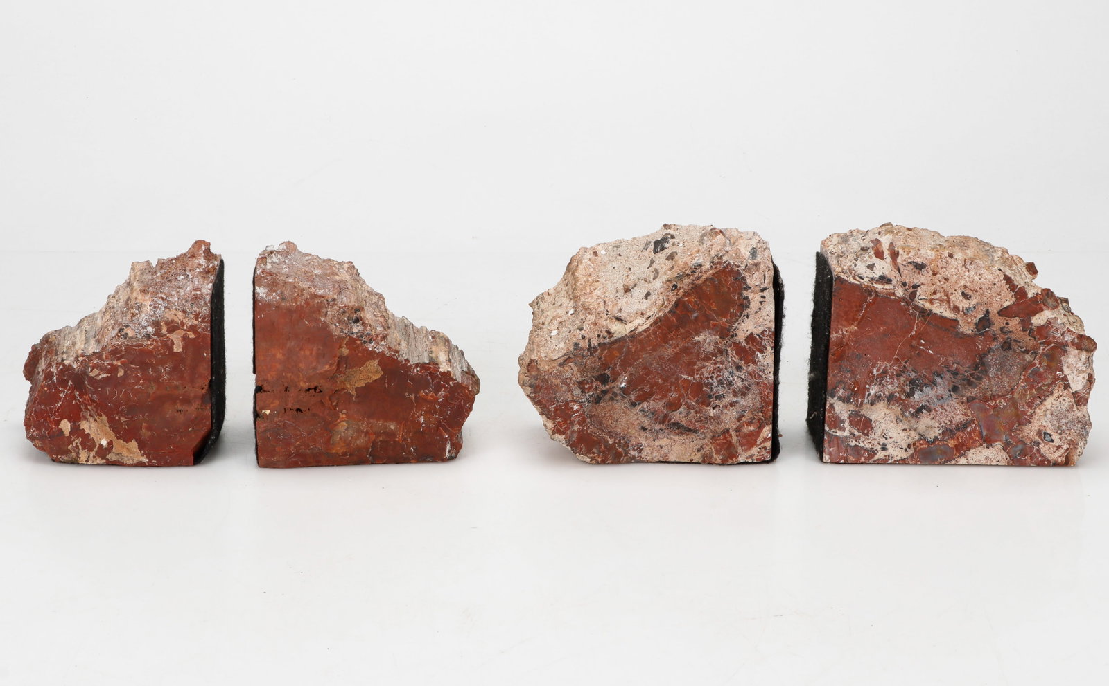 2 Pairs Of Petrified Wood Bookends (1 of 3)