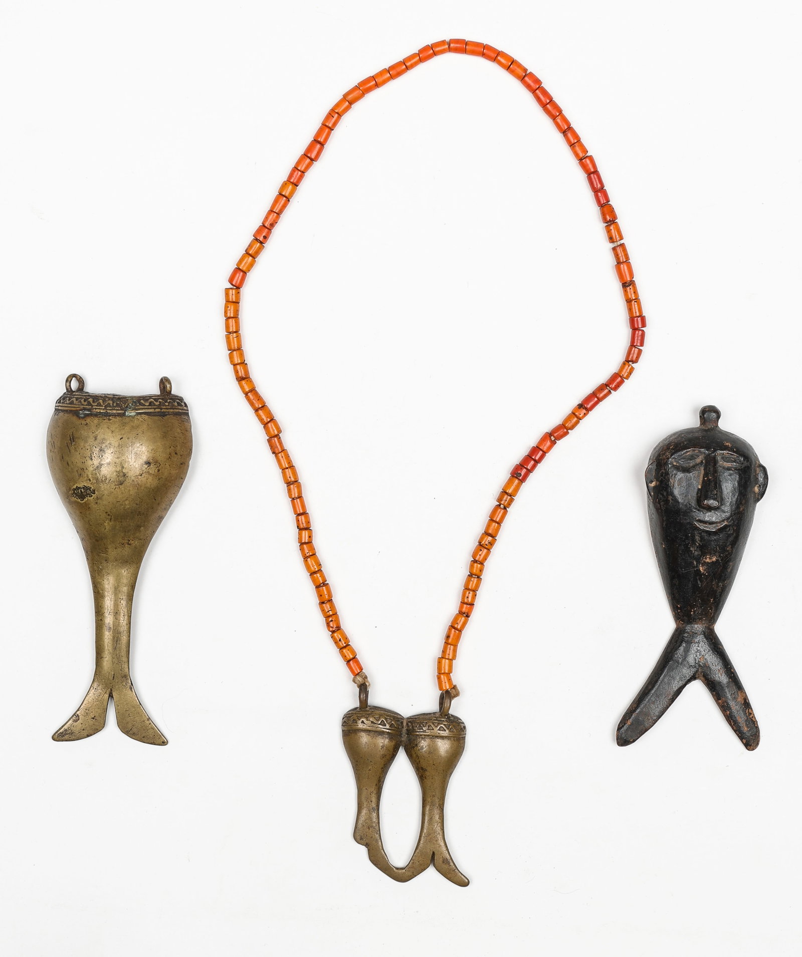3 Konyak Fishtail/Shell Pendants, Nagaland/Northern India (1 of 3)