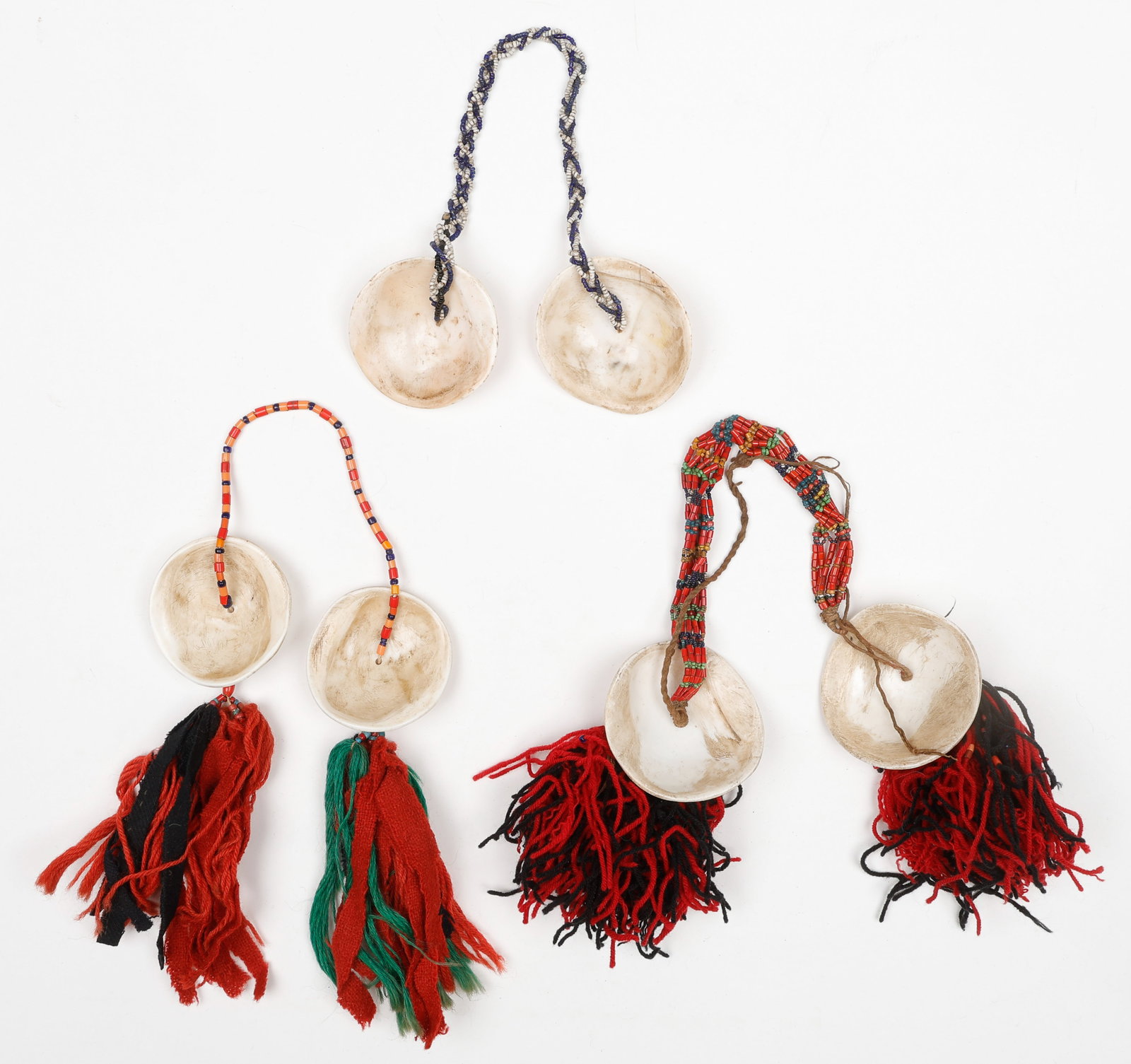 3 Konyak/Phom Warrior Shell Ear Adornments, Nagaland/NE India (1 of 3)