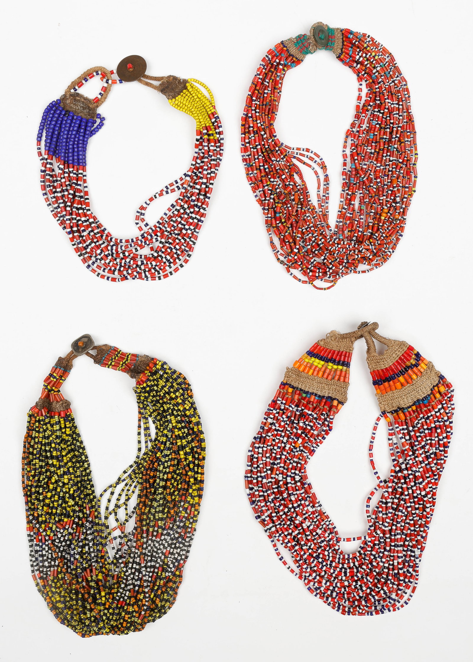 4 Konyak Beaded Necklaces, Nagaland/NE India (1 of 4)