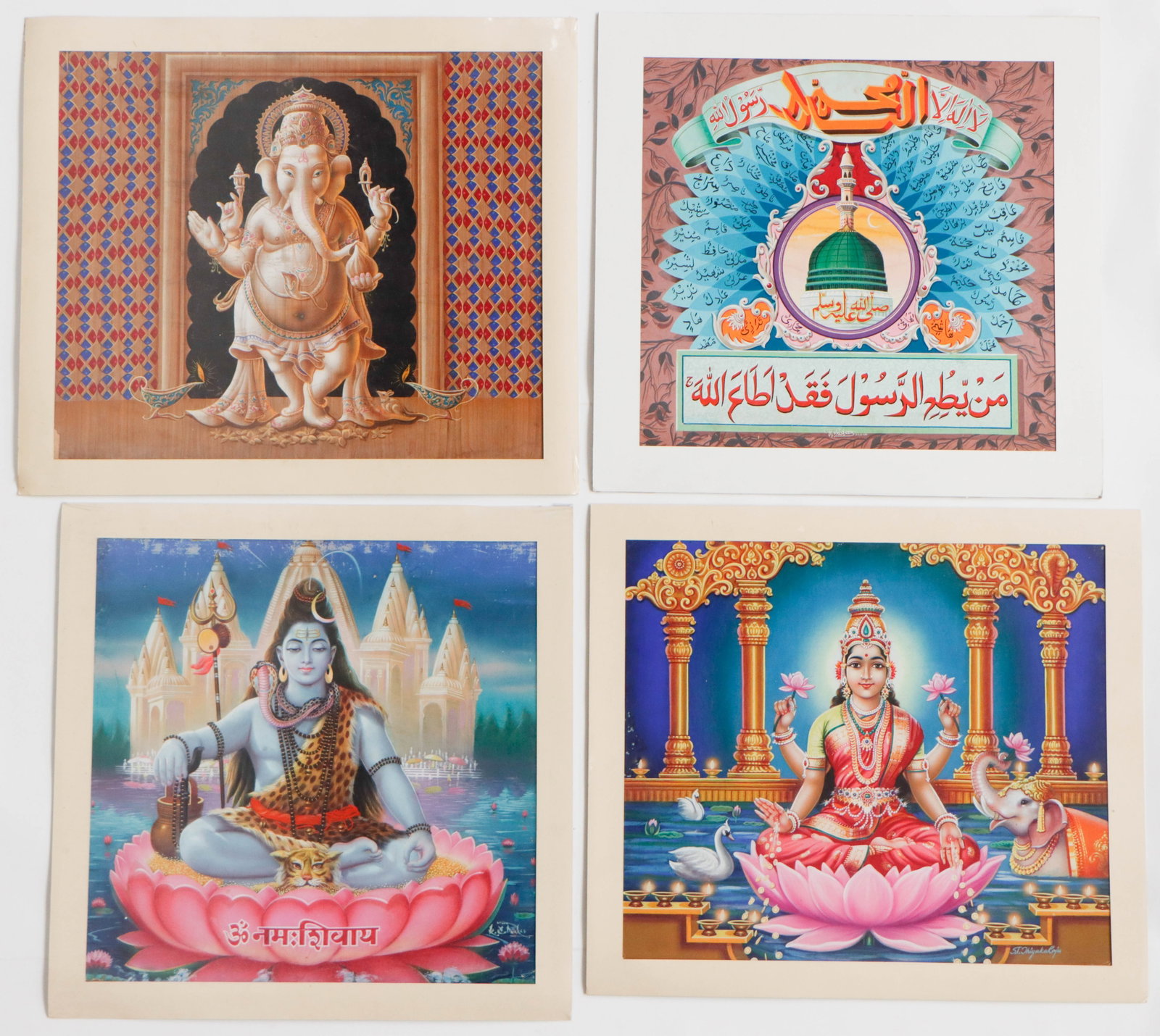 4 Indian Illustration Art Calendar Gouache Paintings (1 of 7)