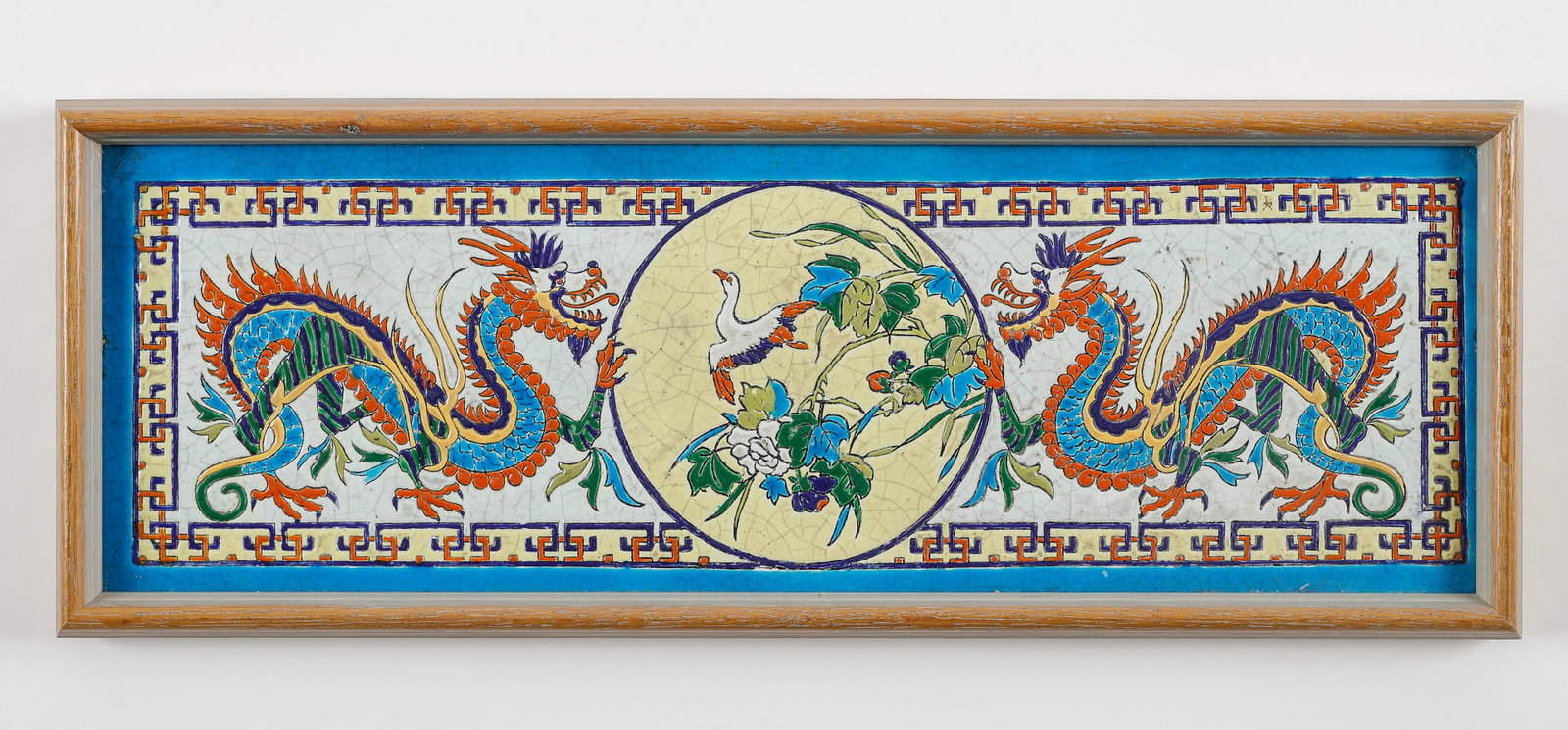 French Chinoiserie Glazed Ceramic Dragon Panel, C.1880-1920 (1 of 5)
