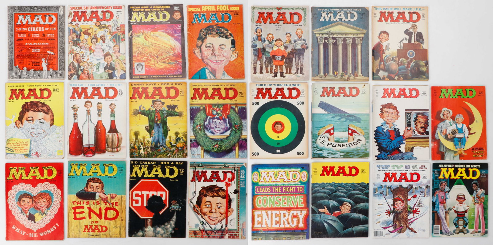 Collector's Group Of 23 Vintage Issues Of Mad Magazine (1956-1986) (1 of 3)