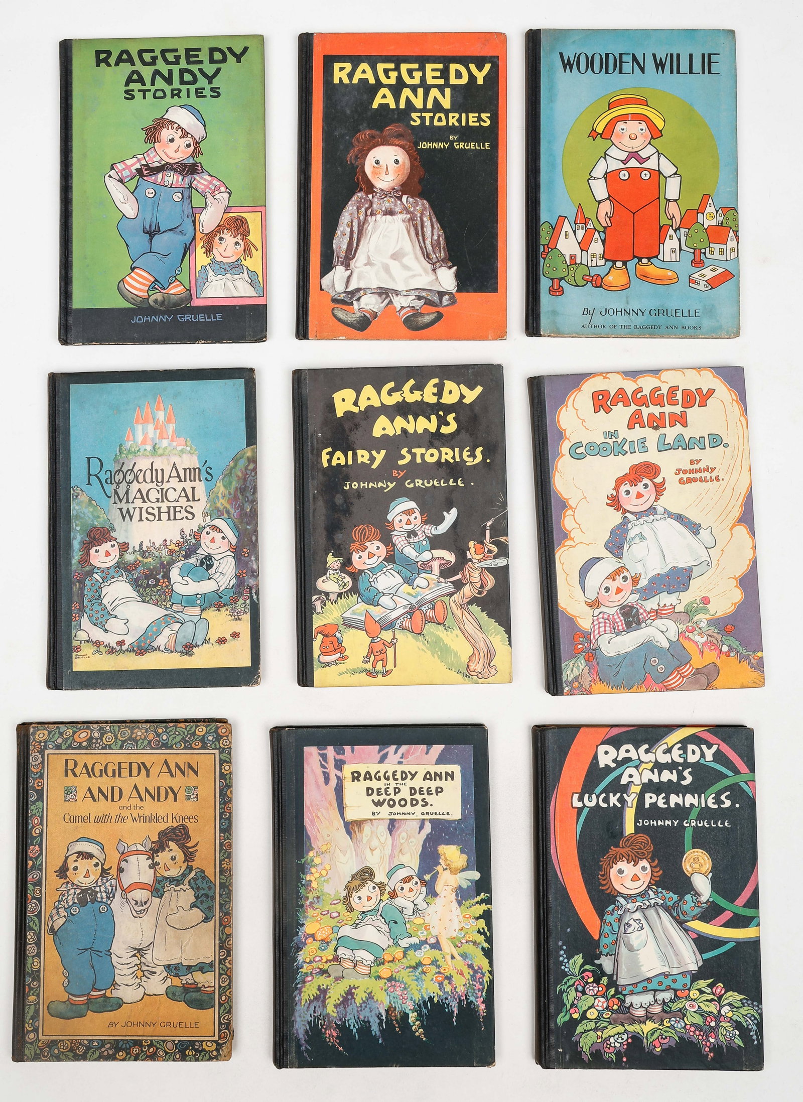 9 Antique Children's Books By Johnny Gruelle: Raggedy Ann And Andy, Wooden Willie (1 of 6)