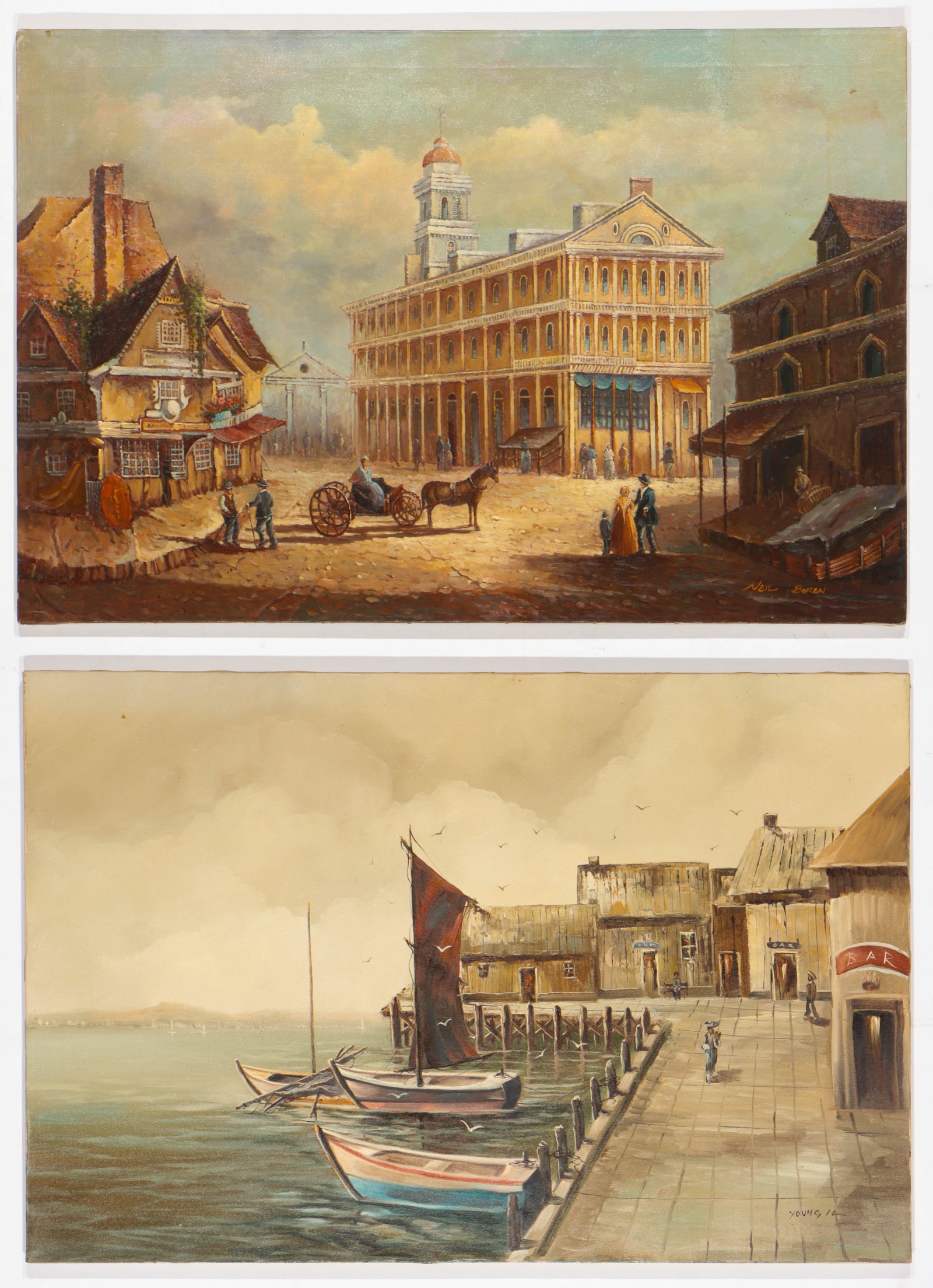 2 Oil Paintings, Possibly Depicting New Orleans (1 of 6)