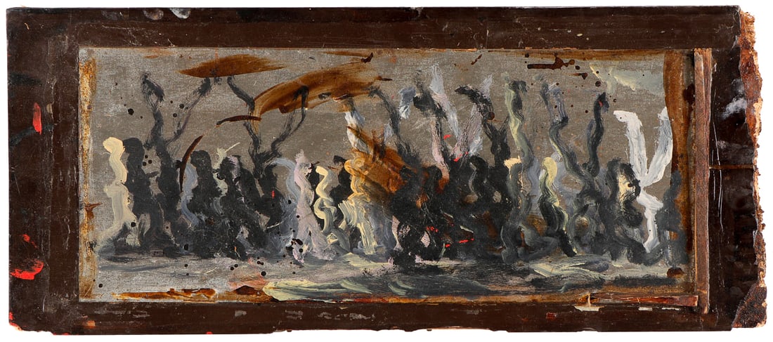 Purvis Young (American, 1943-2010) 10" x 24" (1 of 3)