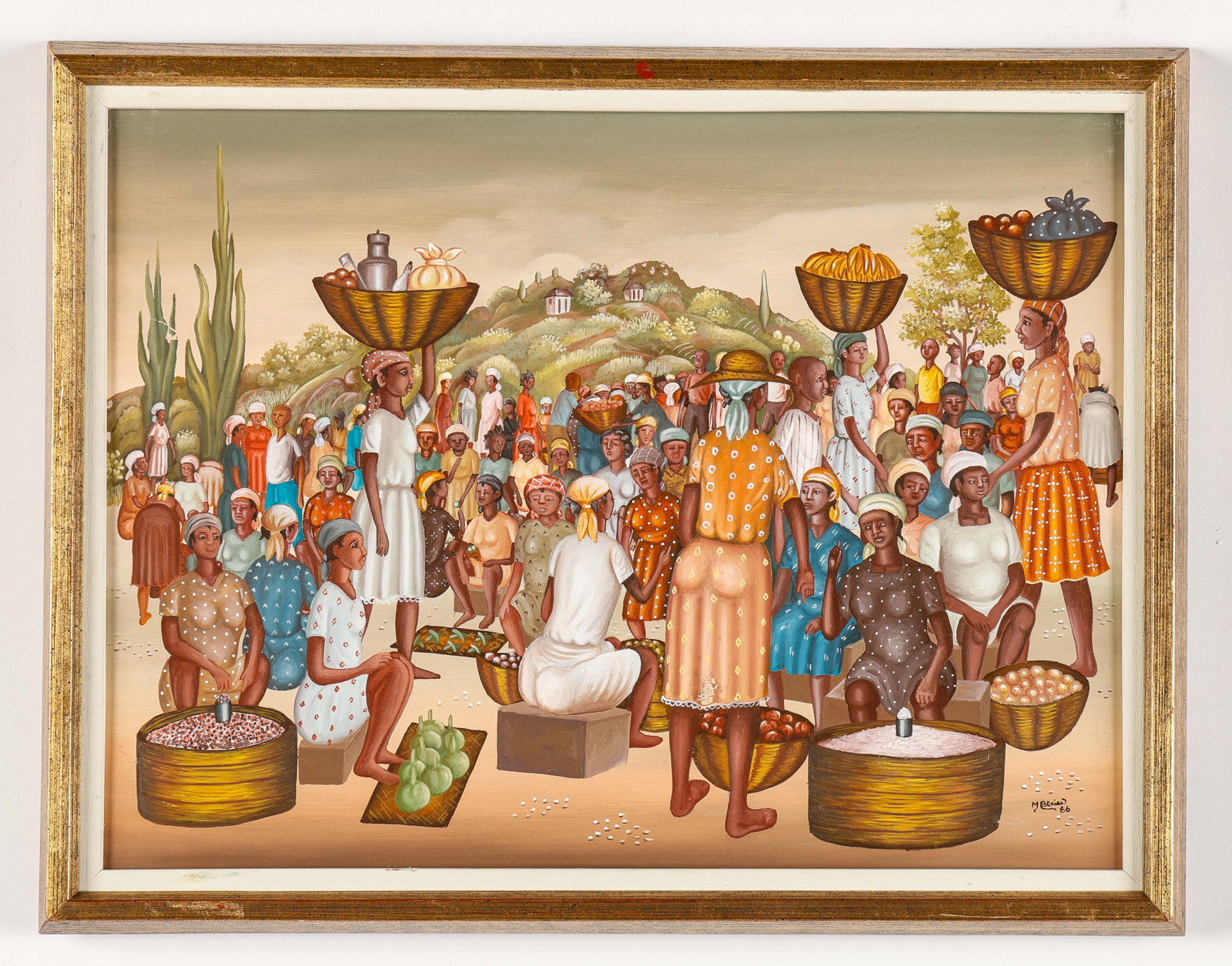 Serge Moleon Blaise (Haitian, b. 1951) Market Scene, 1986 (1 of 3)