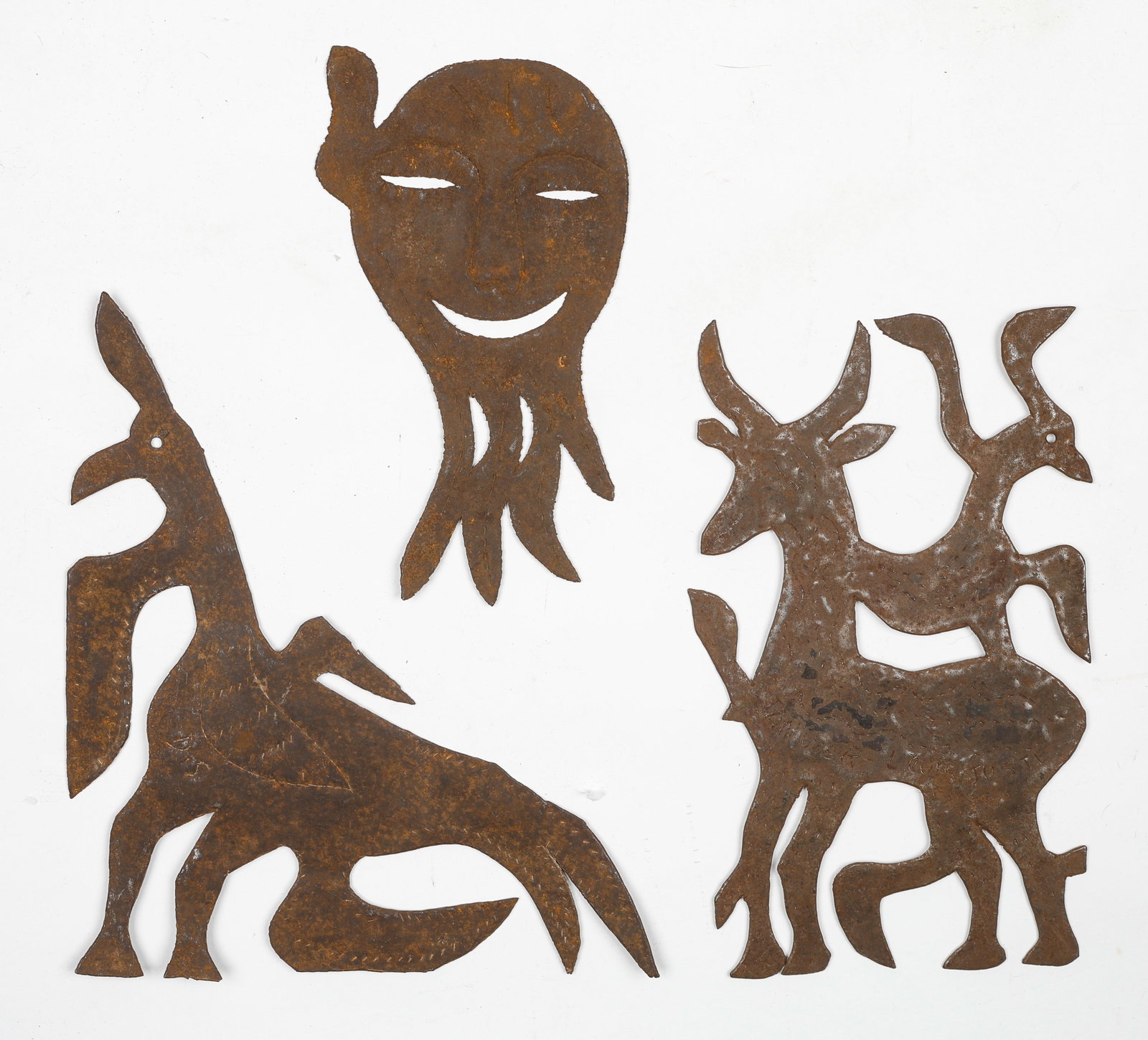 Three Cut Metal Haitian Sculptures, Haiti, 20th Century (1 of 2)