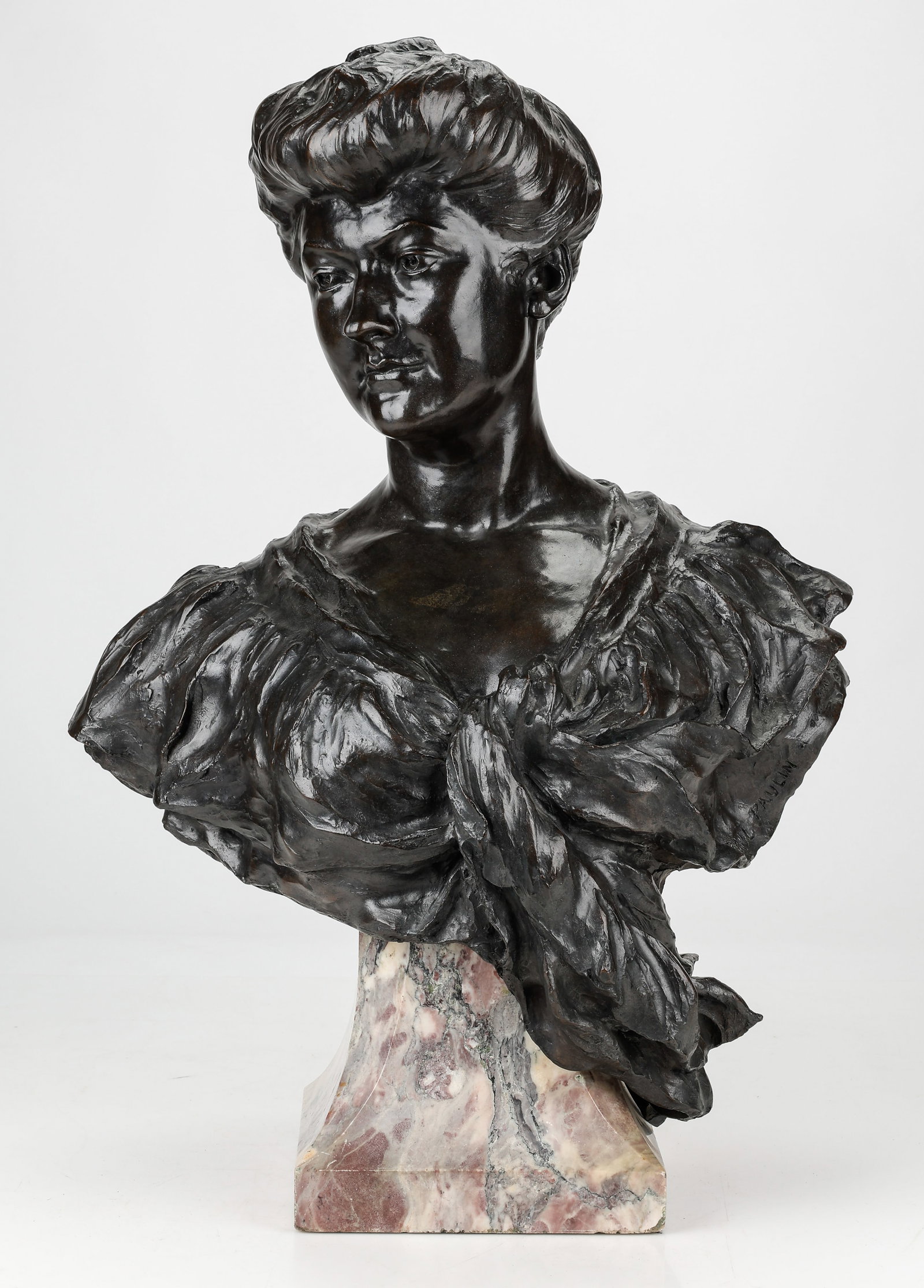 Paul Paulin (French, 1852-1937) Bronze Portrait Bust of Madame Gaillard (1 of 5)