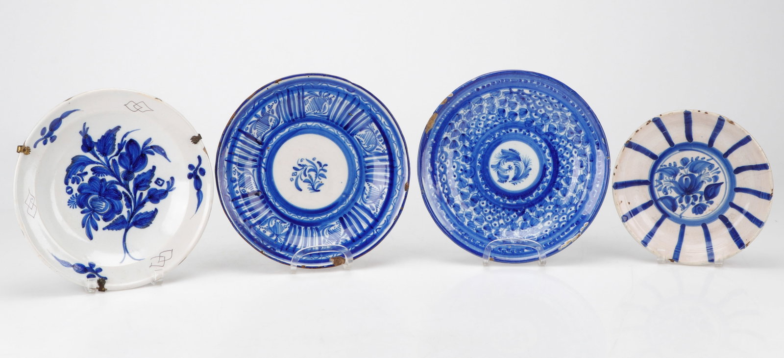 Four Antique Glazed Earthenware Plates (1 of 5)