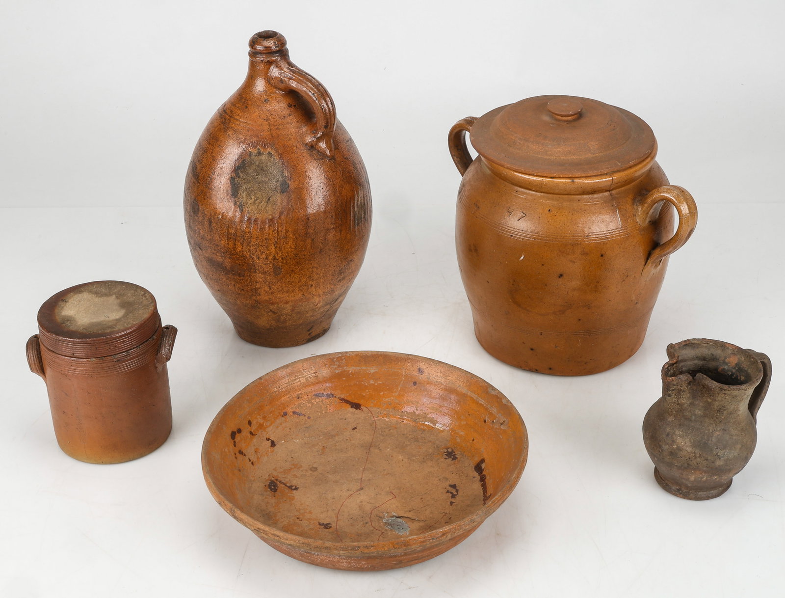 5 Antique Rustic French Ceramic Vessels (1 of 4)