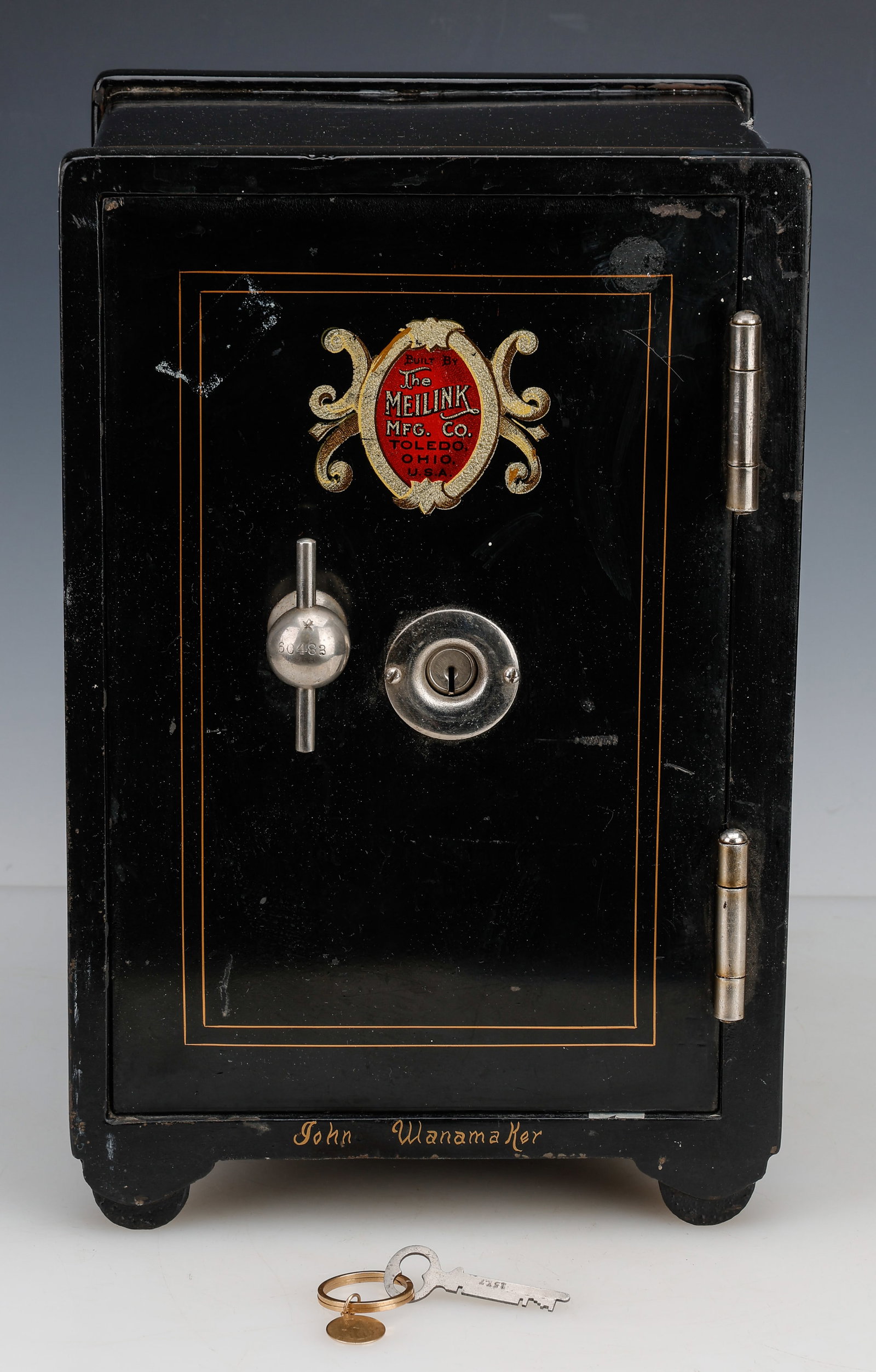 Antique Meilink Cast Iron Key Safe Marked: "John Wanamaker" (1 of 7)