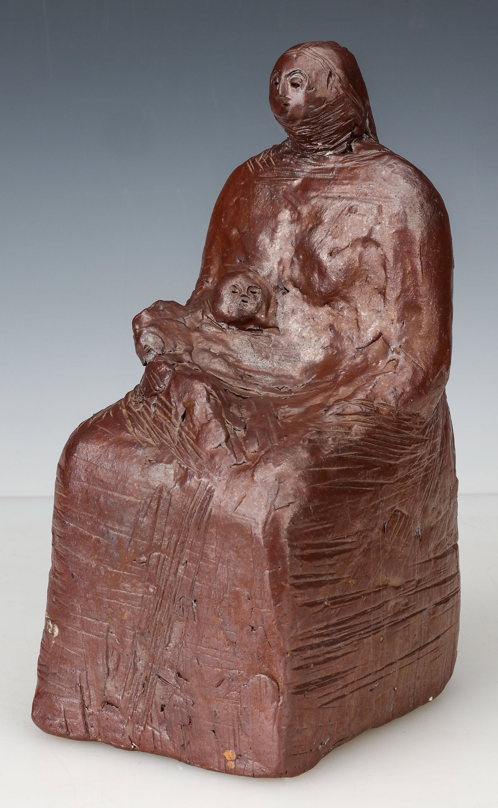 Olen Littleton Bryant (1927-2017) Clay Sculpture Of Mother And Child (1 of 6)