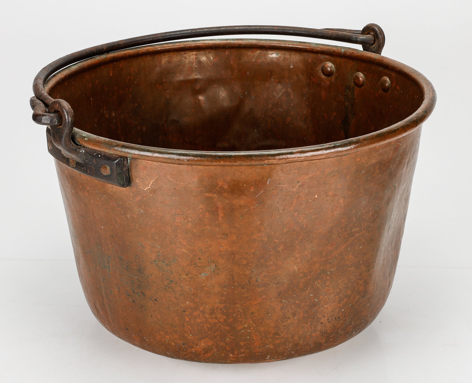 Large Antique Copper Cauldron, 27" Diameter (1 of 4)