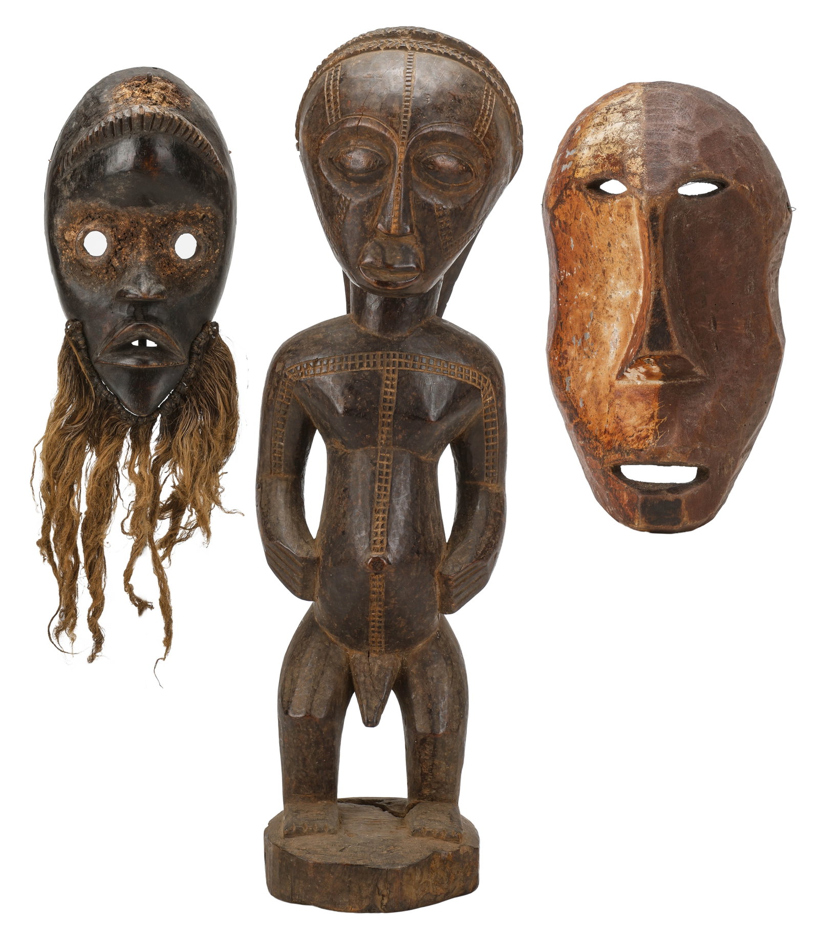 African Collector's Lot of Masks And Figure, Ivory Coast, DRC (1 of 14)