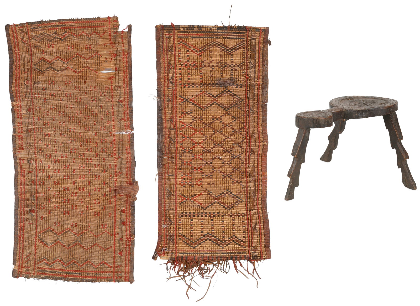 2 Tuareg Mats with a Tripod Stool (1 of 10)