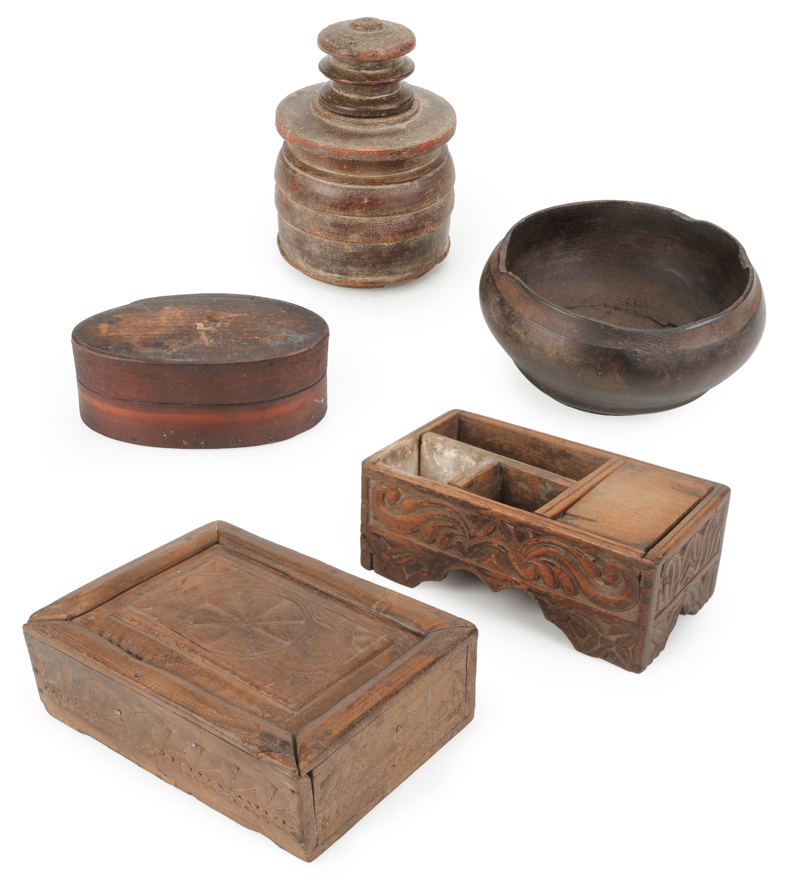 5 Antique Wooden Boxes And Containers (1 of 13)