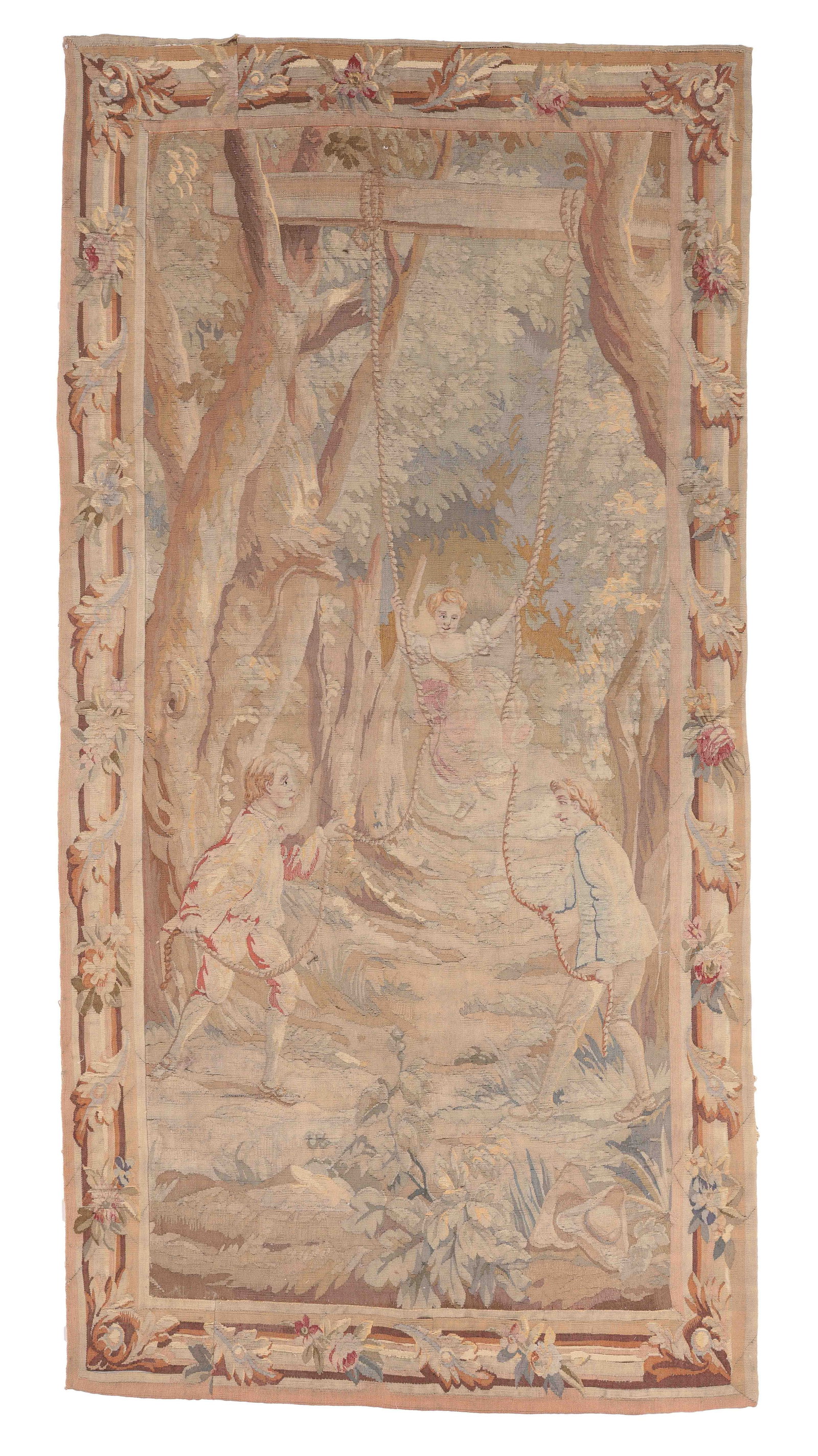 Aubusson Pictorial Tapestry, France, 19th C., 3'10'' x 7'8'' (1 of 5)