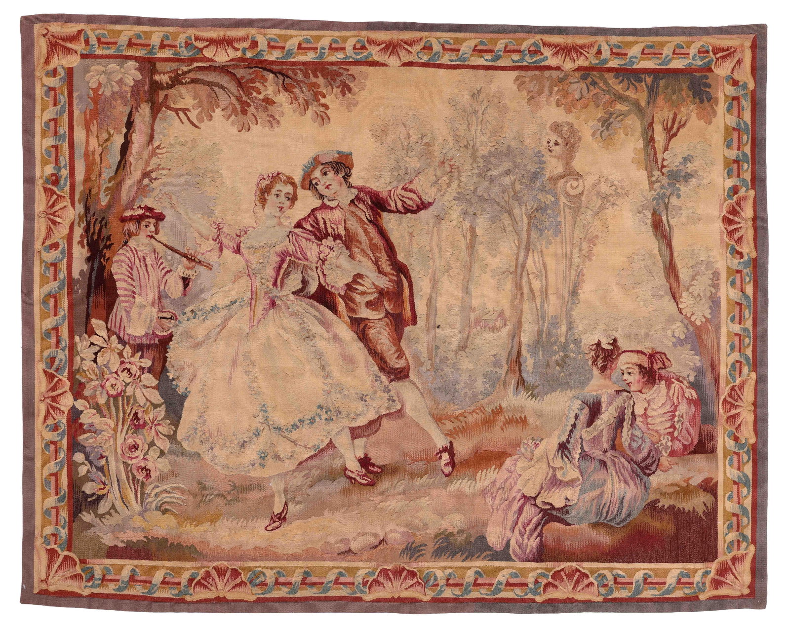 Continental Pictorial Tapestry, 19th C., 5'5'' x 4'3'' (1 of 6)