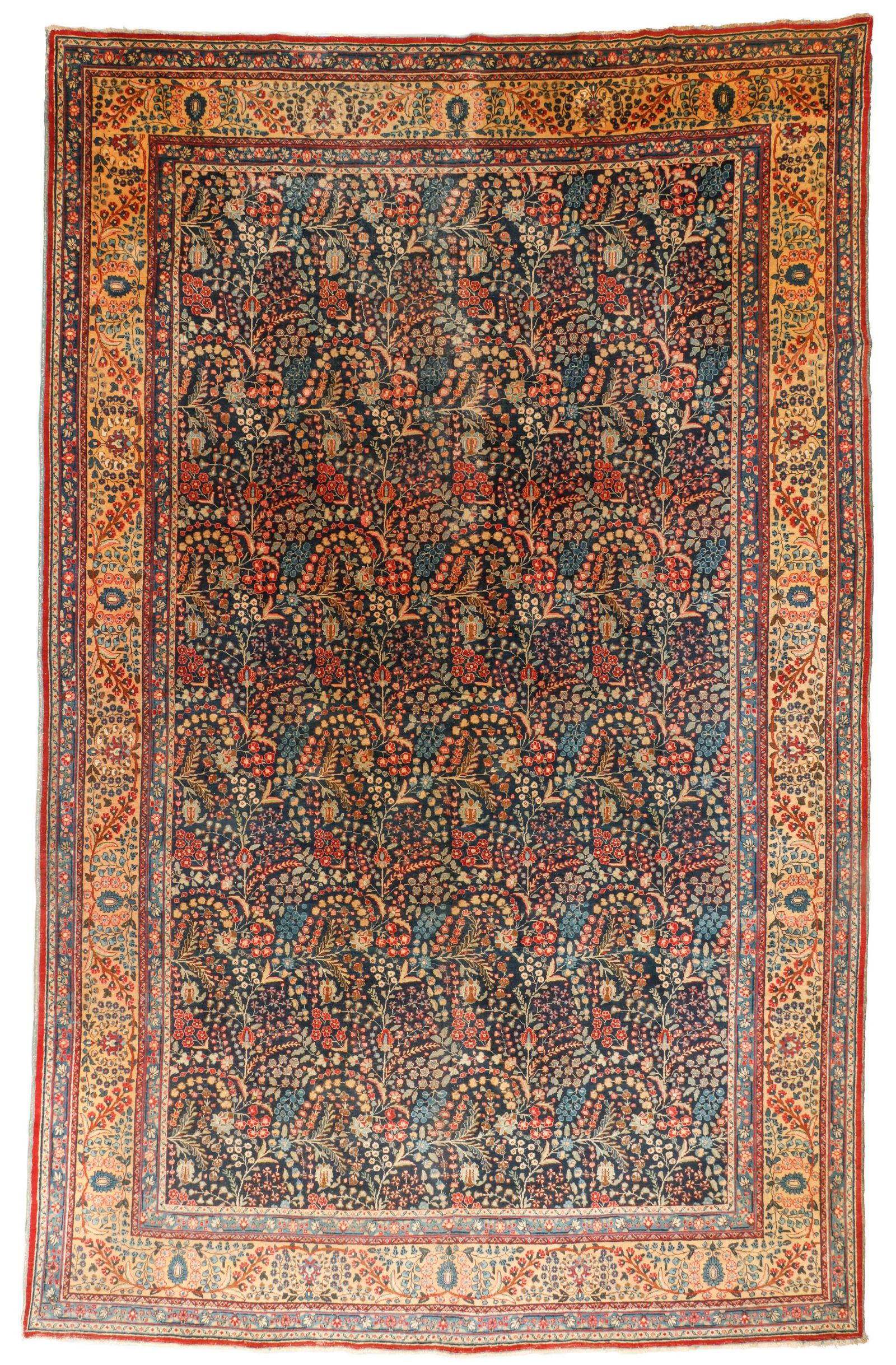 Mansion-Size Blue Kerman Rug, Persia, Ca. 1930, 10'10'' x 16'9'' (1 of 4)