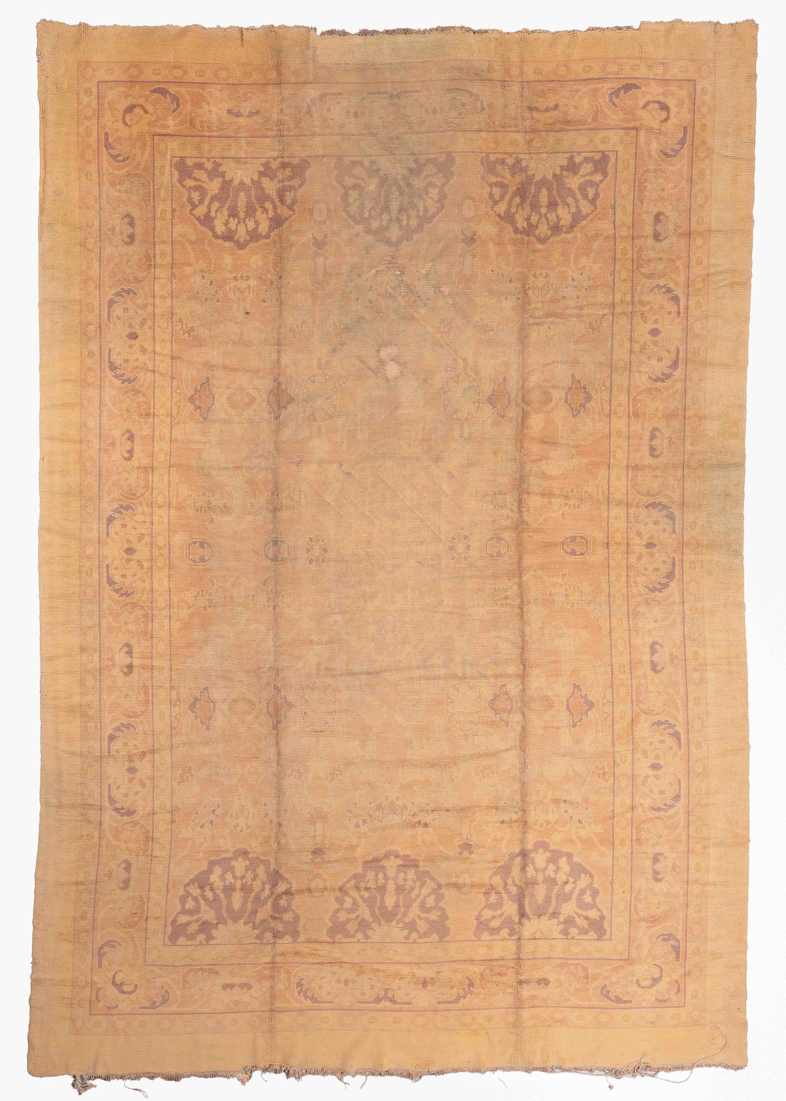 Mansion-Size Shabby Chic Oushak Style Rug, Spain, Early/Mid 20th C., 11'9'' x 17'2'' (1 of 7)