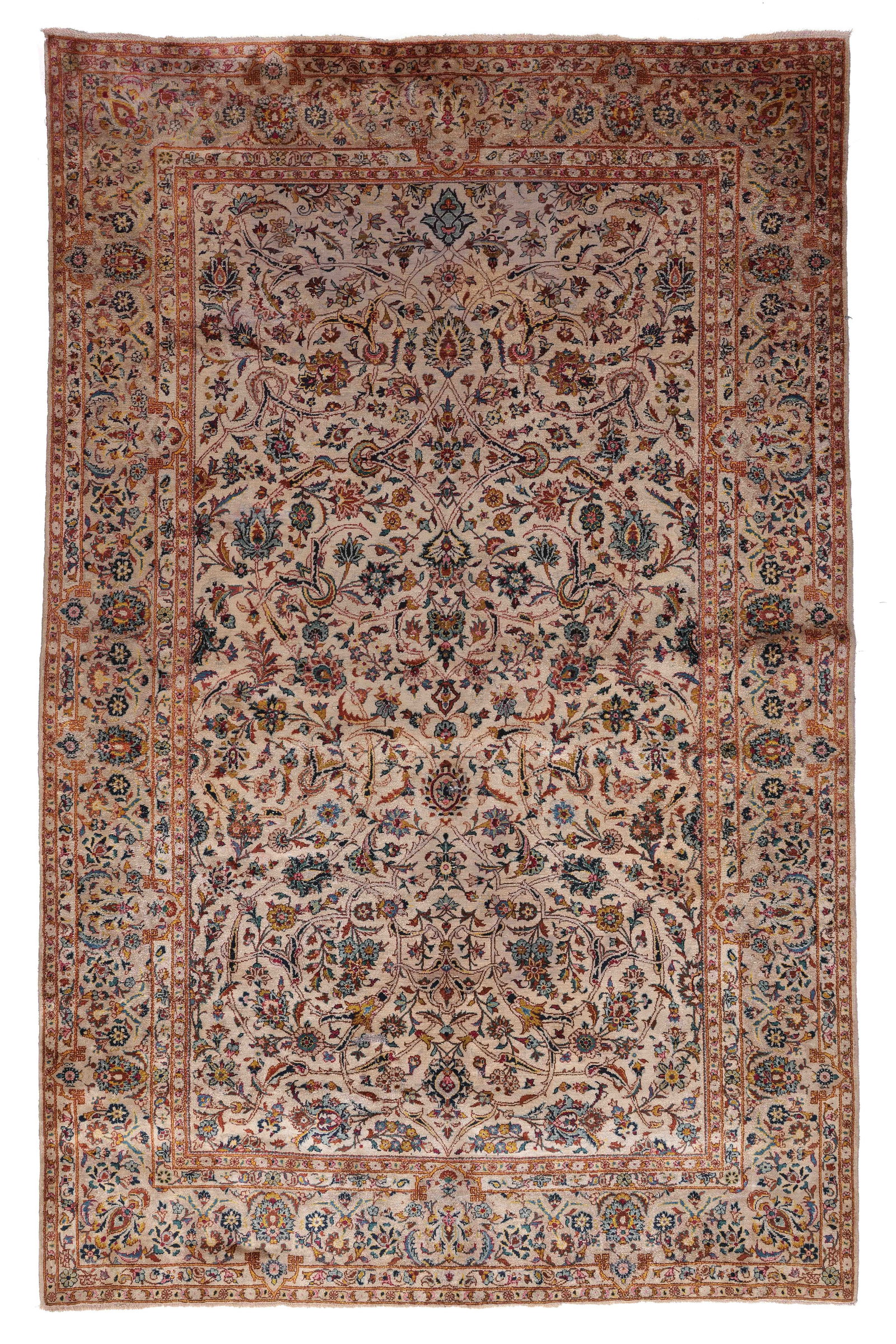 Silk Kashan Rug, Persia, Mid 20th C., 4'6'' x 7'1'' (1 of 6)