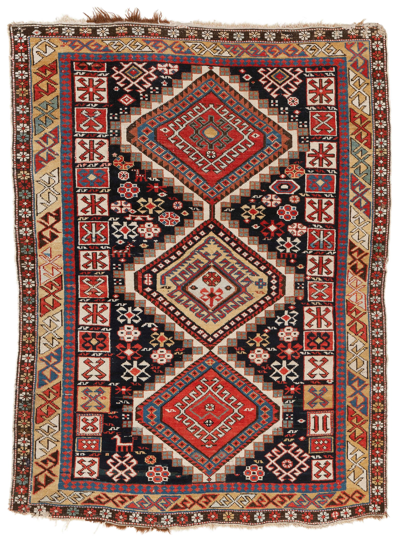 Shirvan Rug, Caucasus, Ca. 1875, 3'6'' x 4'7'' (1 of 4)