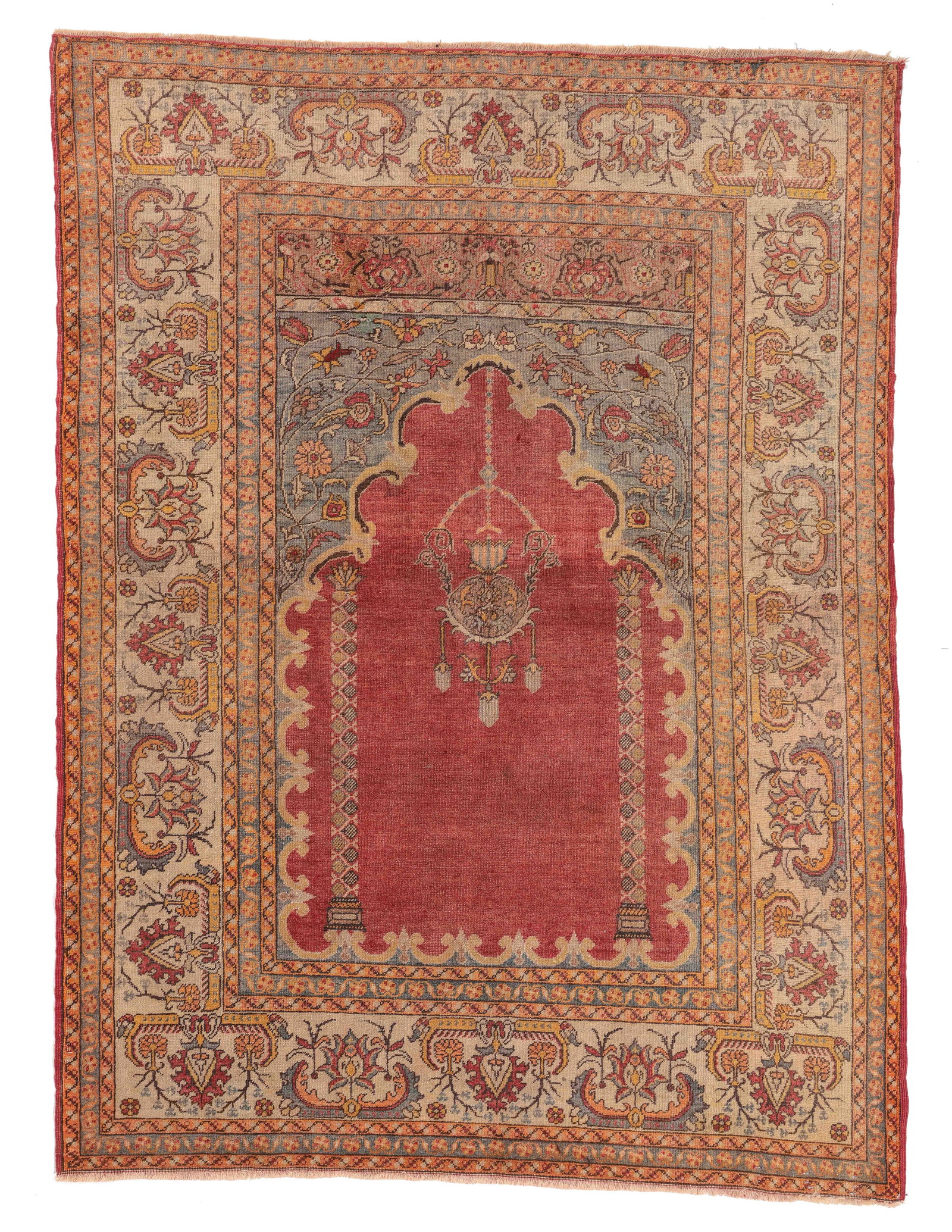 Ottoman Style Prayer Rug, Turkey, Ca. 1910, 4'5'' x 6'0'' (1 of 6)