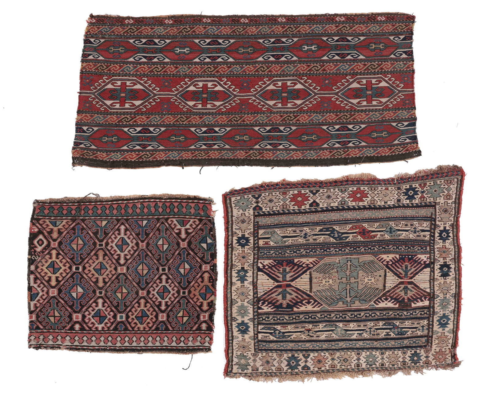 3 Shahsavan Sumak Panels, Caucasus, Late 19th C. (1 of 5)