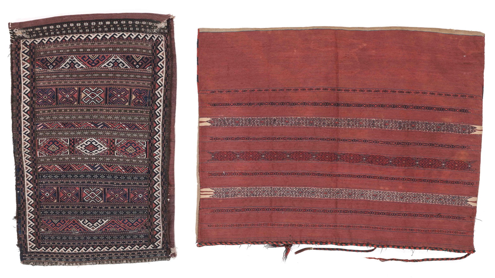 2 Turkmen and Kurd Flatwoven Trappins, Persia/Central Asia, Ca. 1900 (1 of 6)
