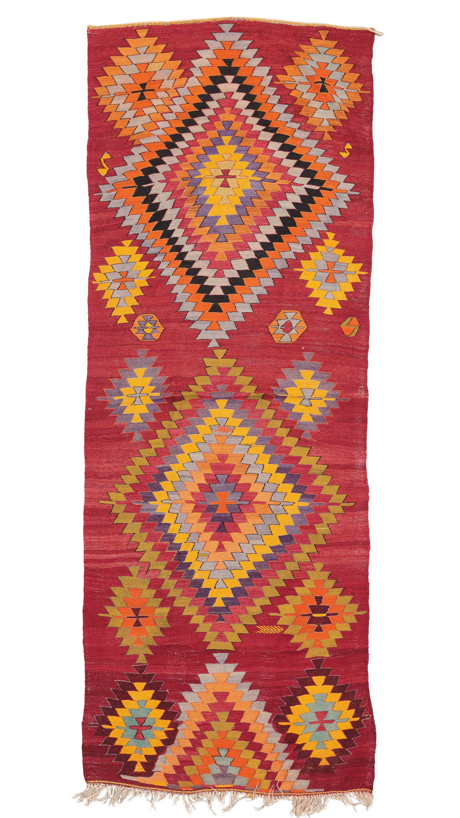 Afyon Kilim, Turkey, Early/Mid 20th C., 4'5'' x 11'9'' (1 of 5)