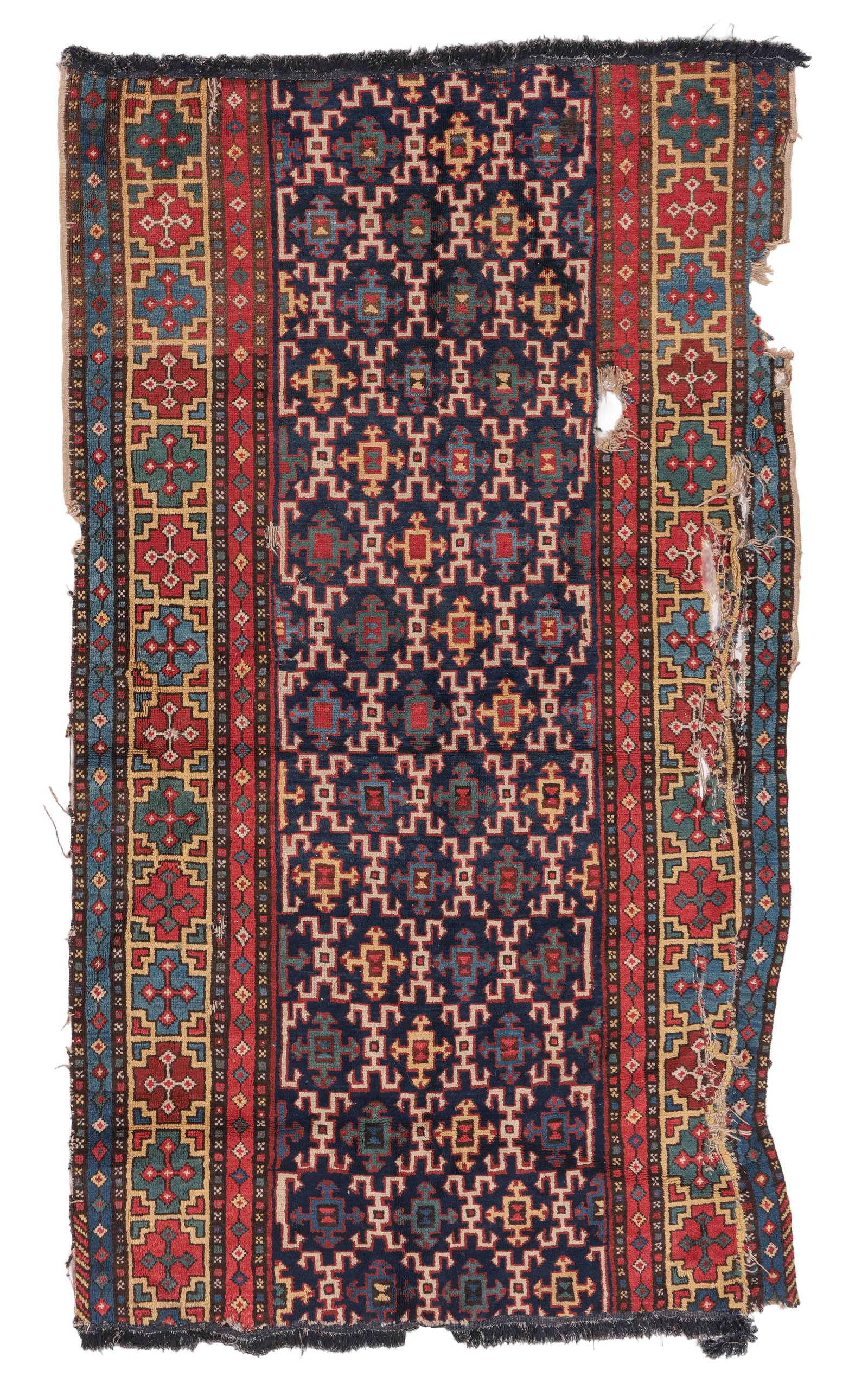 Armenian Pile Rug Fragment, Caucasus, 19th C., 3'5'' x 6'0'' (1 of 6)