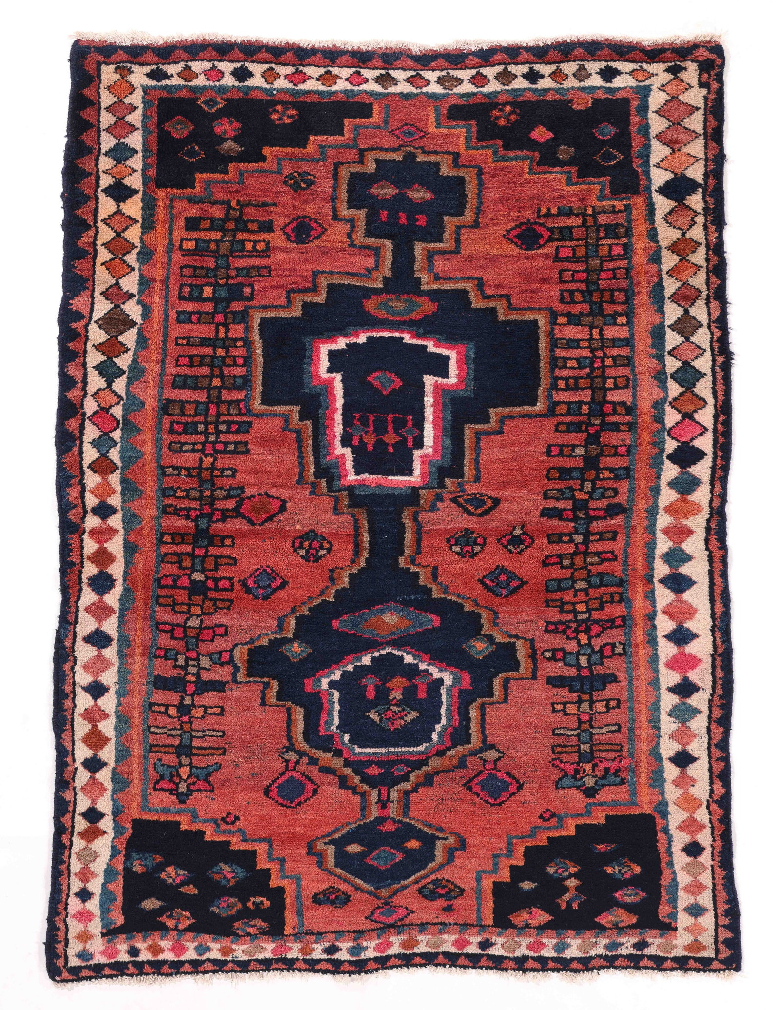 Kurd Hamadan Pile Rug, Persia, Mid 20th C., 4'2'' x 5'9'' (1 of 6)