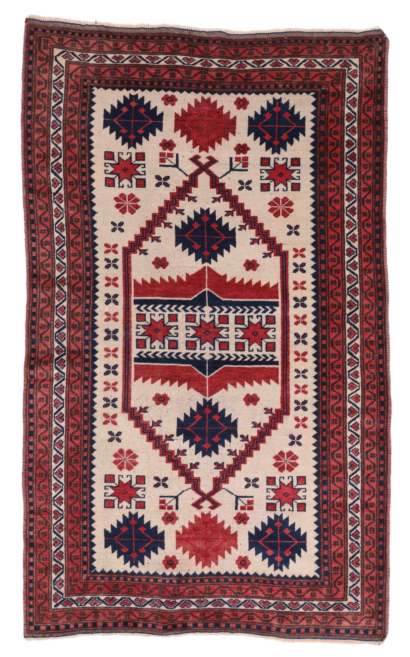 Yacibedir Rug, Turkey, Mid/Late 20th C., 3'4'' x 5'8'': Yacibedir Rug, Turkey, Mid/Late 20th C., 3'4'' x 5'8'' (102 x 173 cm). Weight: 7 lbs. Material: wool pile, wool warp, wool weft.
