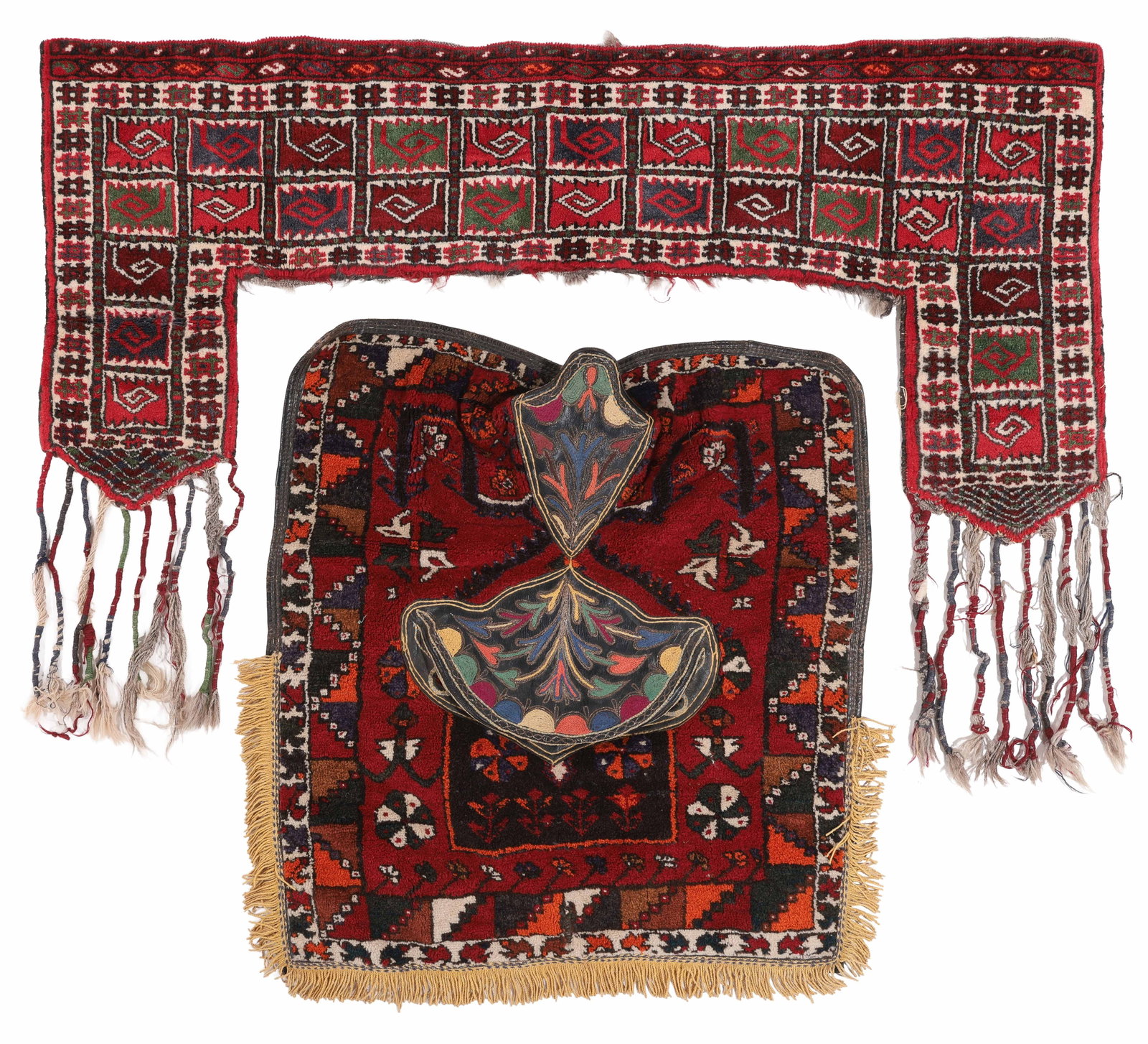Konya Kurd Saddle Cover & Ersari Door Hanging, Mid 20th C. (1 of 6)