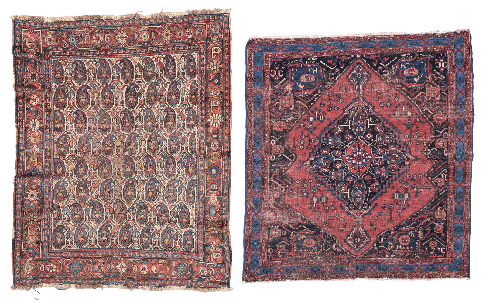Inscribed Khamseh & Afshar Rug (2), Persia, Late 19th C. (1 of 6)
