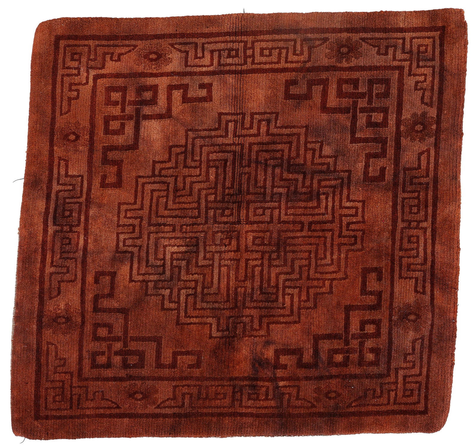 Tibetan Meditation Rug, Mid 20th C., 2'7'' x 2'8'' (1 of 2)