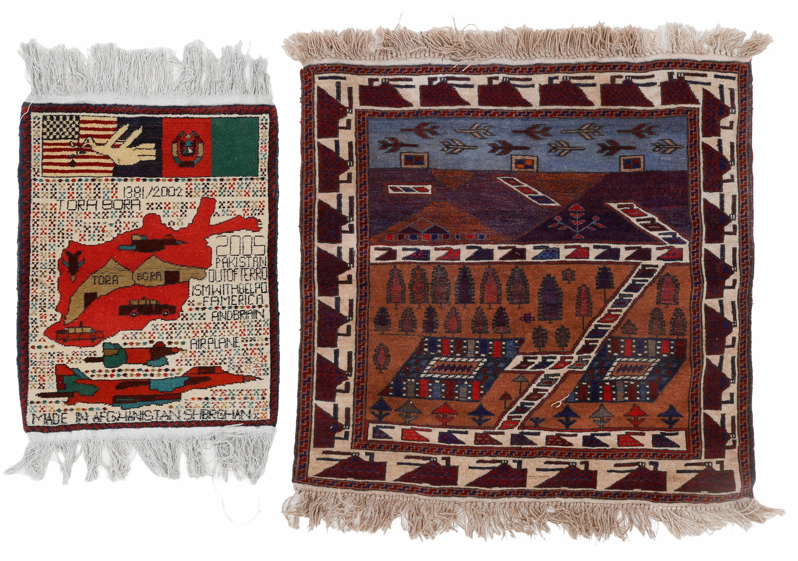 2 War Rugs, Afghanistan, Early 21st C (1 of 6)