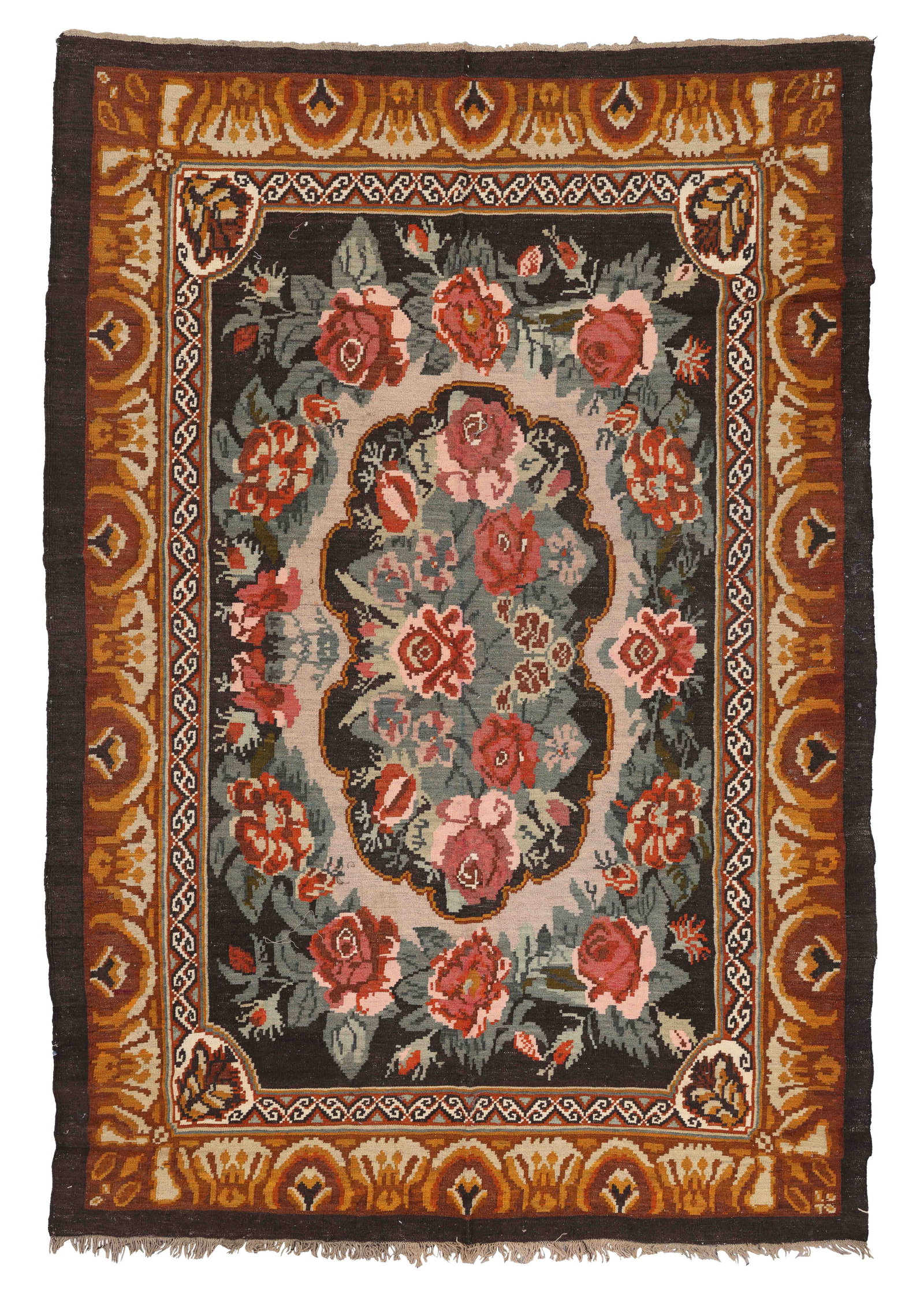 Bessarabian Style Kilim, Turkey, Mid 20th C., 6'5'' x 9'6'': Bessarabian Style Kilim, Turkey, Mid 20th C., 6'5'' x 9'6'' (196 x 290 cm). Weight: 19 lbs. Material: wool surface, wool warp.