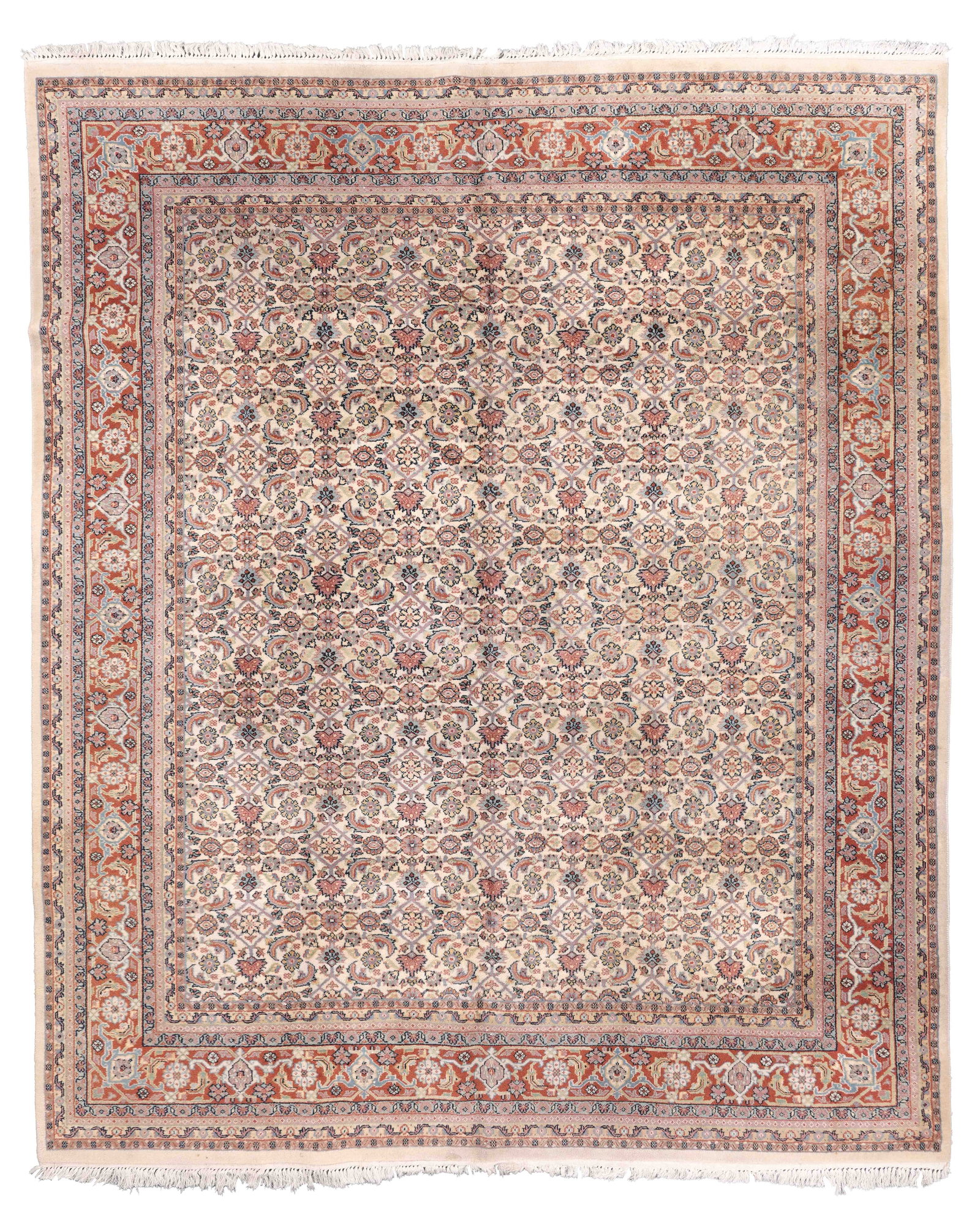 Mahal Style Rug, India, Late 20th C., 7'8'' x 9'3'' (1 of 8)