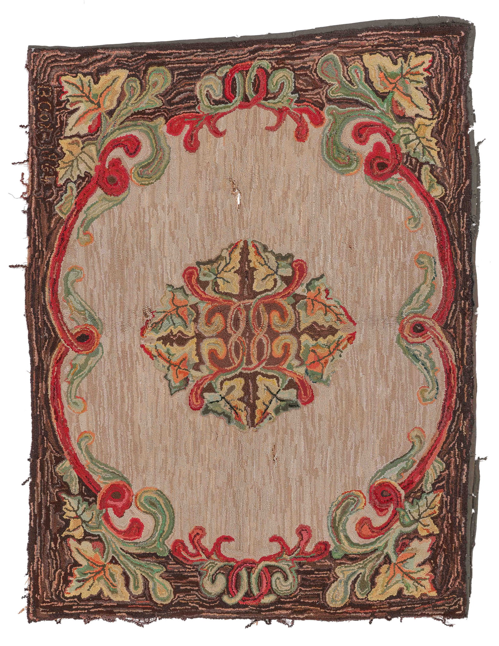 Antique American Hooked Rug, 5'0'' x 3'10'' (1 of 5)