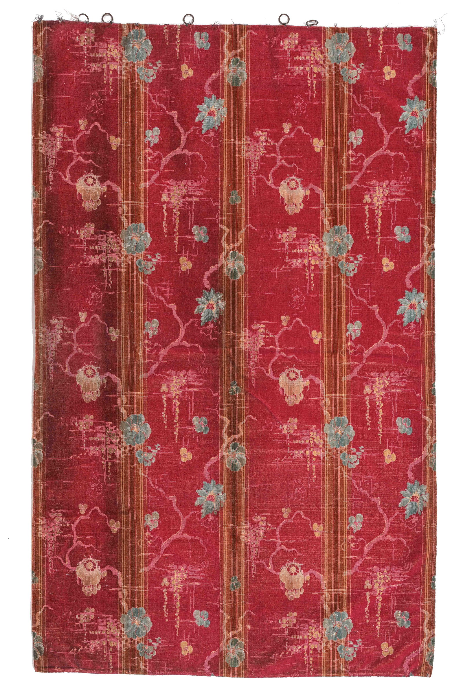 Antique European Art Nouveau Curtain, 4'1'' x 6'8'': Antique European Art Nouveau Curtain, 4'1'' x 6'8'' (124 x 203 cm). Weight: 6 lbs.