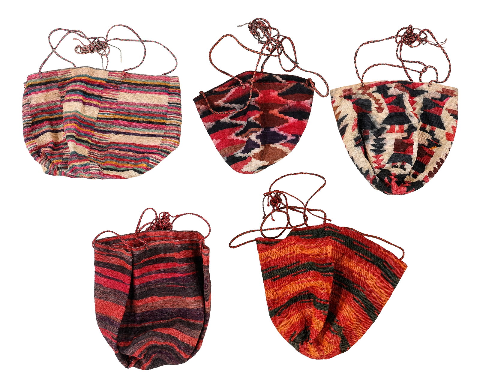 Five Shigra Woven Agave Plant Fiber Bags, Ecuador, Mid/Late 20th C. (1 of 3)