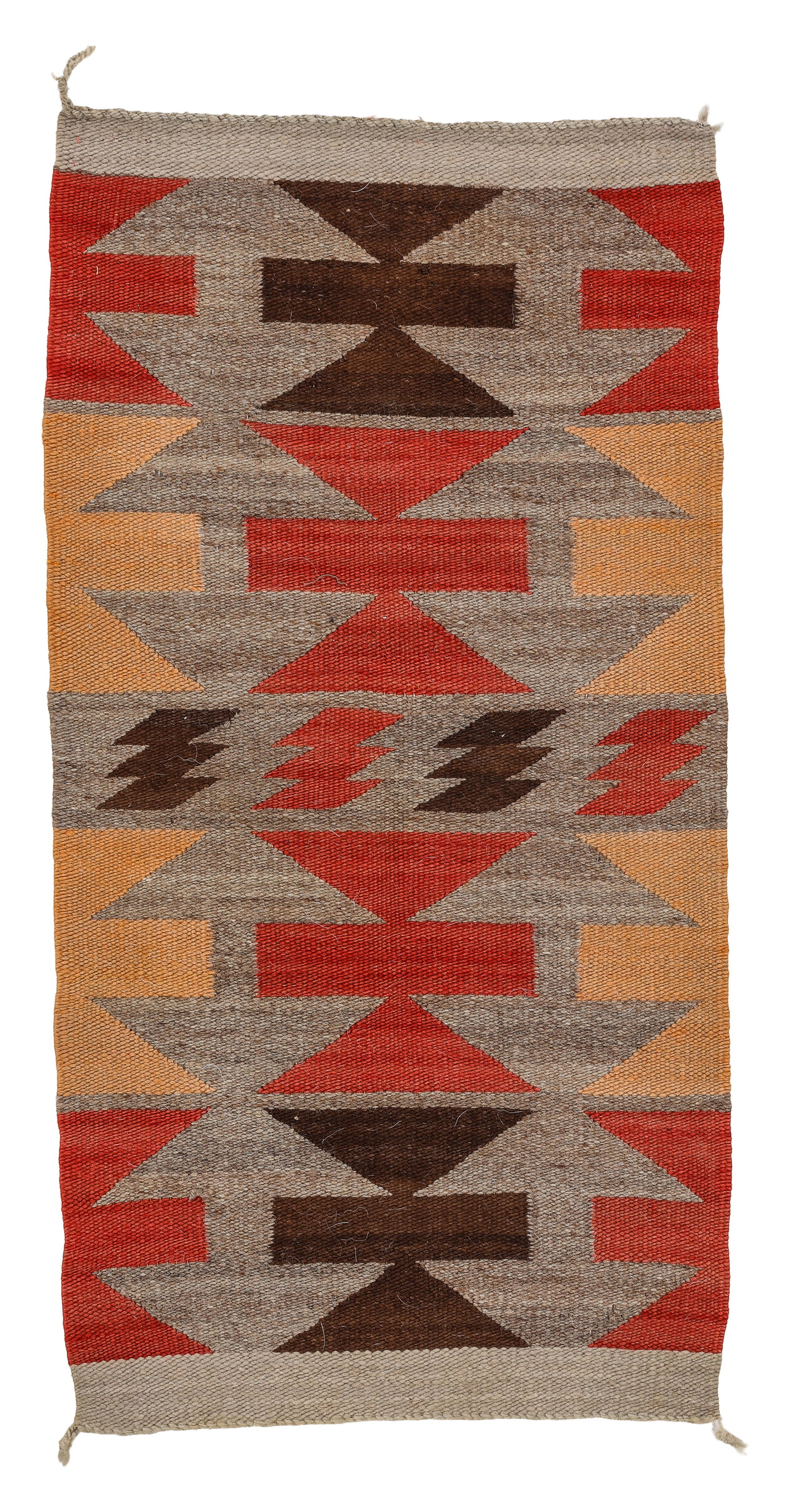 Navajo 'Gallup Throw', 1950s/60s, 1'8'' x 3'2'': Navajo 'Gallup Throw', 1950s/60s. Size: 1'8'' x 3'2'' (51 x 97 cm). Wool warp and weft.