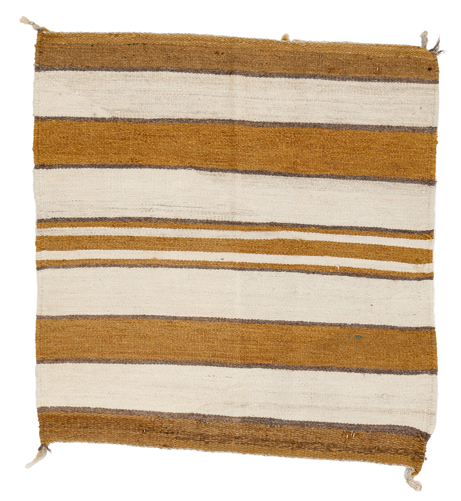 Navajo Chinlee Style Single Saddle or Weavers Mat, 1950-1960, 2'6'' x 2'7'': Navajo Chinlee Style Single Saddle or Weavers Mat, 1950-1960. Size: 2'6'' x 2'7'' (76 x 79 cm). Wool with cotton warp. Estate of William H. Clark, III, Allentown, PA.