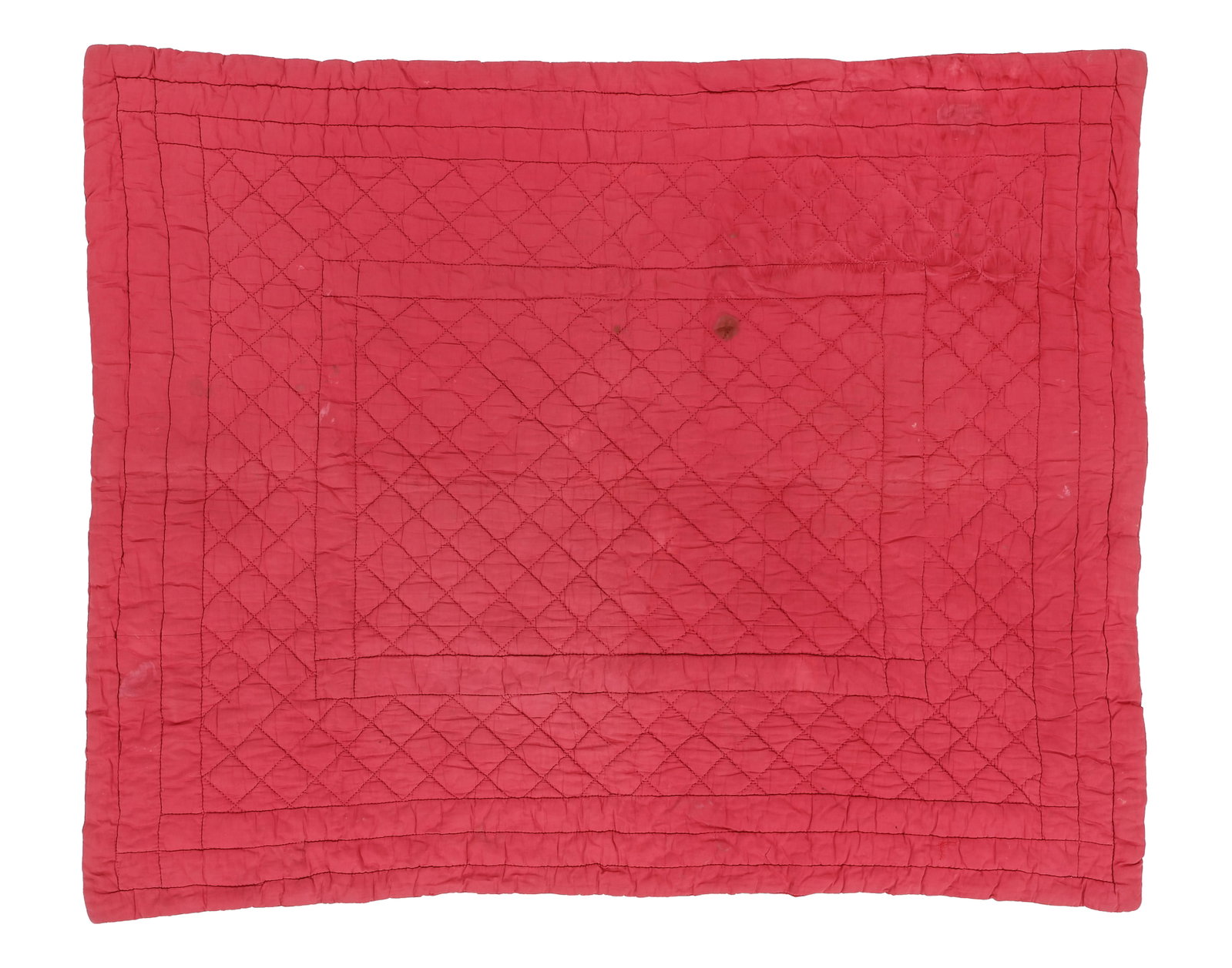Whole Cloth Diamond Quilted Bedcover, c. 1920s (1 of 3)