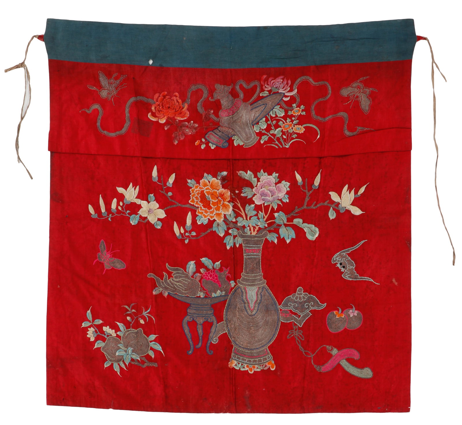 Antique Chinese Silk and Metal Thread Embroidered Altar Frontal (1 of 5)