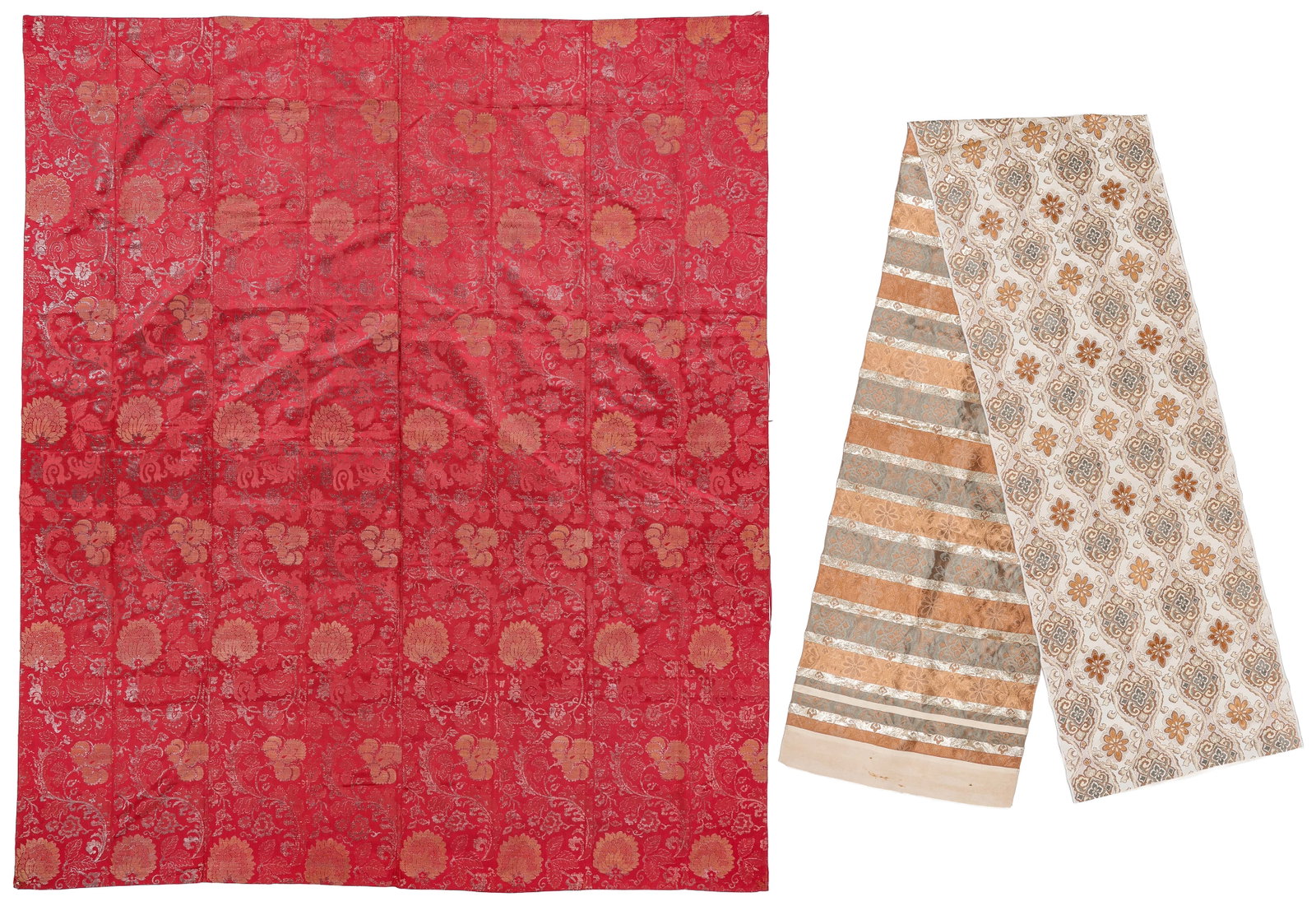 Two Silk Brocade Textiles, China and Japan, 18th and 19th Century (1 of 5)