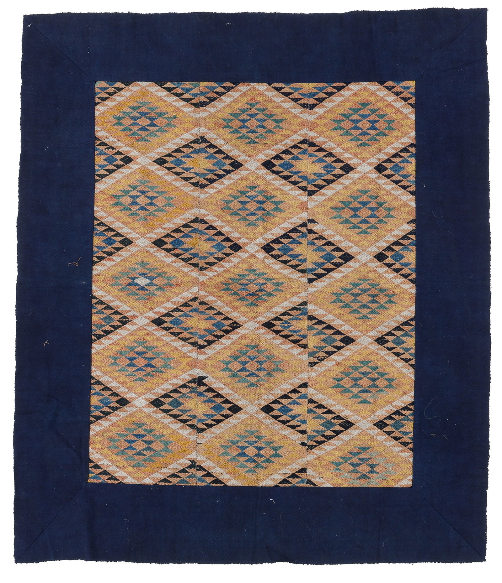Buyi Baby Blanket, Guizhou Province, China, Early/Mid 20th C.: Buyi Baby Blanket, Guizhou Province, China, Early/Mid 20th C. Size: 3'3'' x 3'11'' (99 x 119 cm). Silk and cotton.